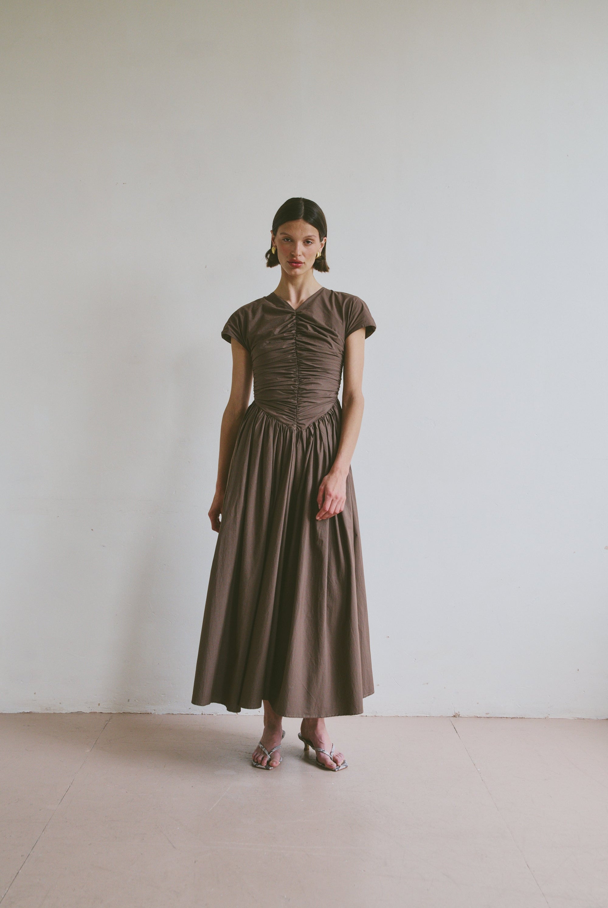 The Dahlia Dress in Walnut FUCHSIA SHAW