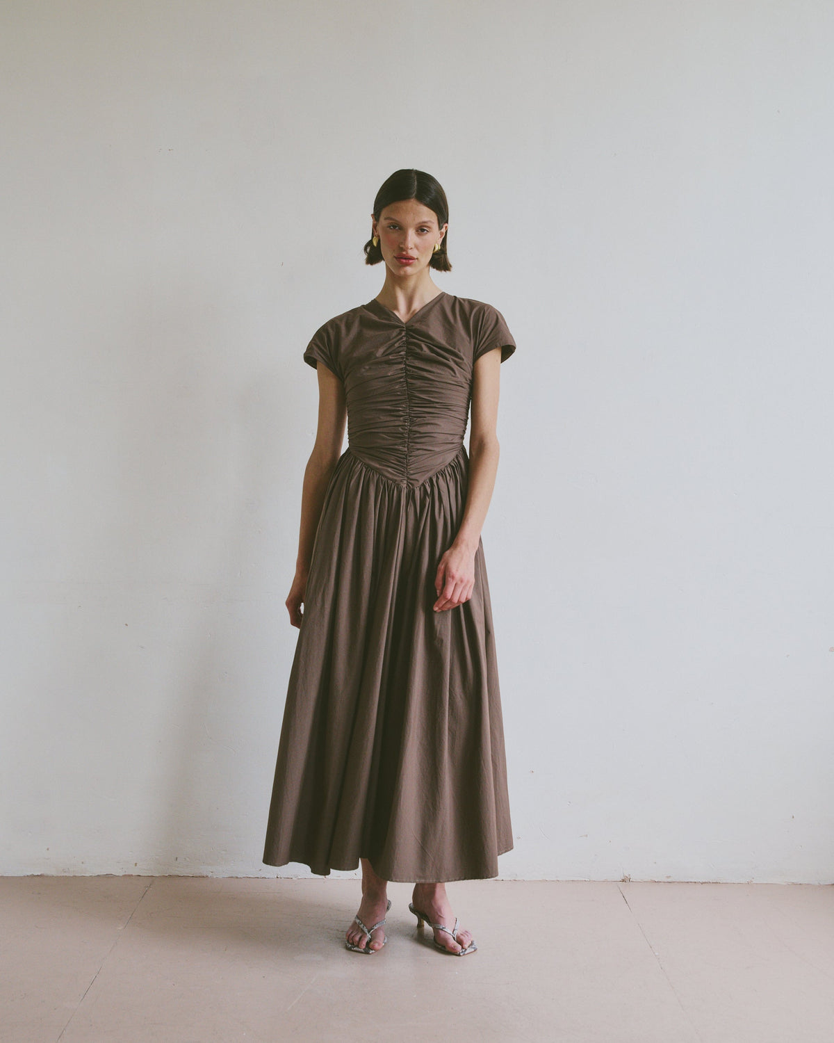 The Dahlia Dress in Walnut FUCHSIA SHAW