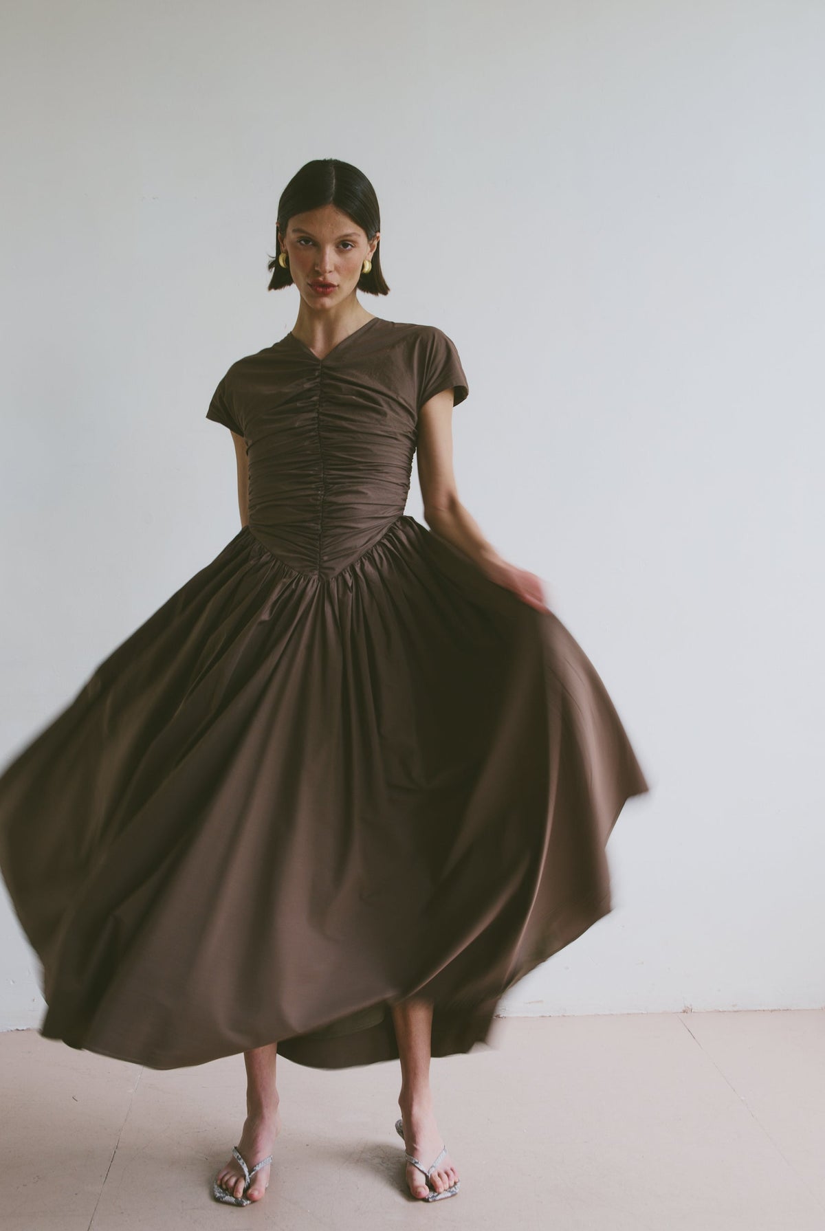 The Dahlia Dress in Walnut FUCHSIA SHAW