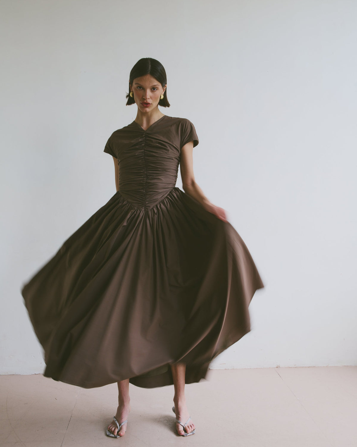 The Dahlia Dress in Walnut FUCHSIA SHAW