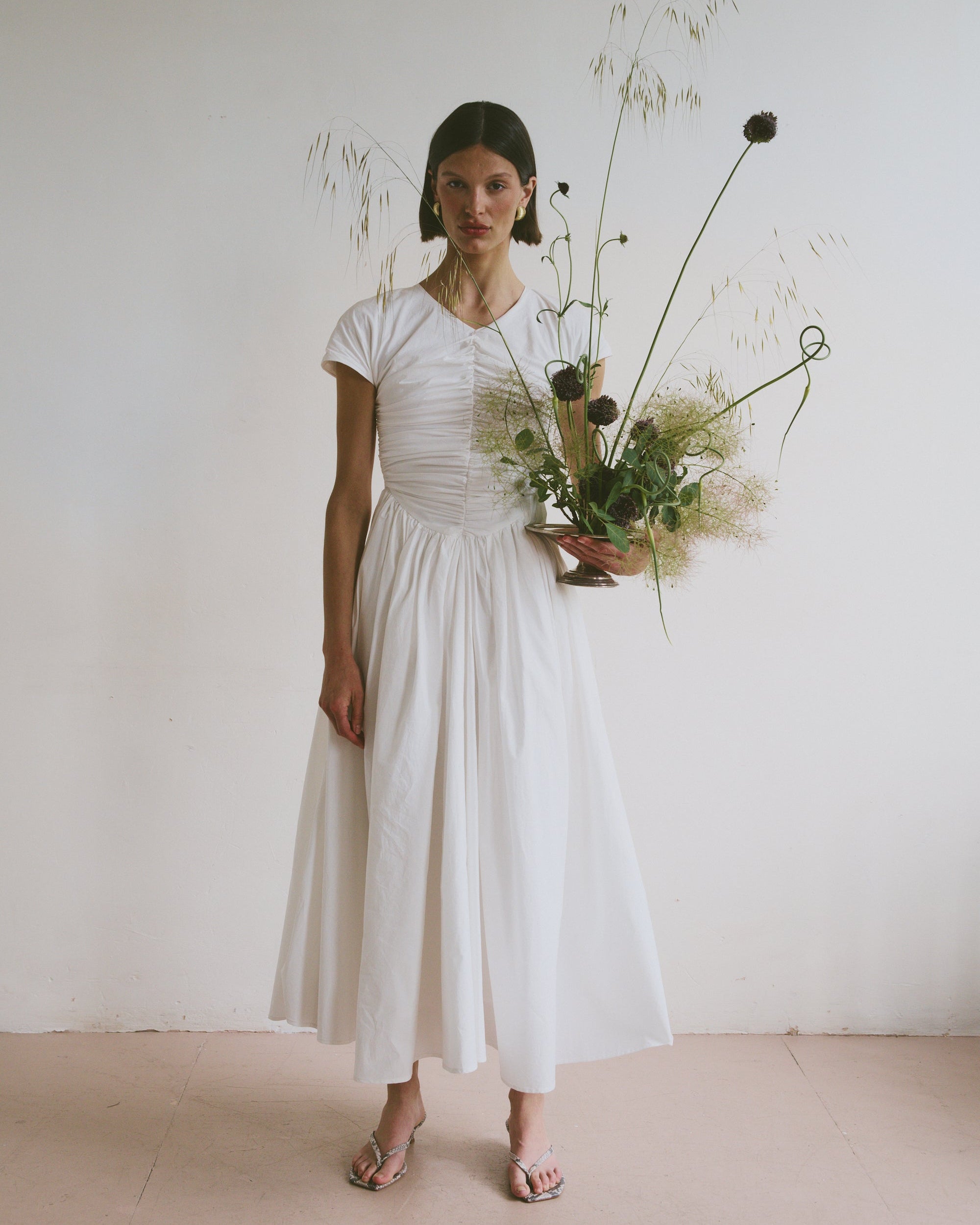 The Dahlia Dress in White FUCHSIA SHAW