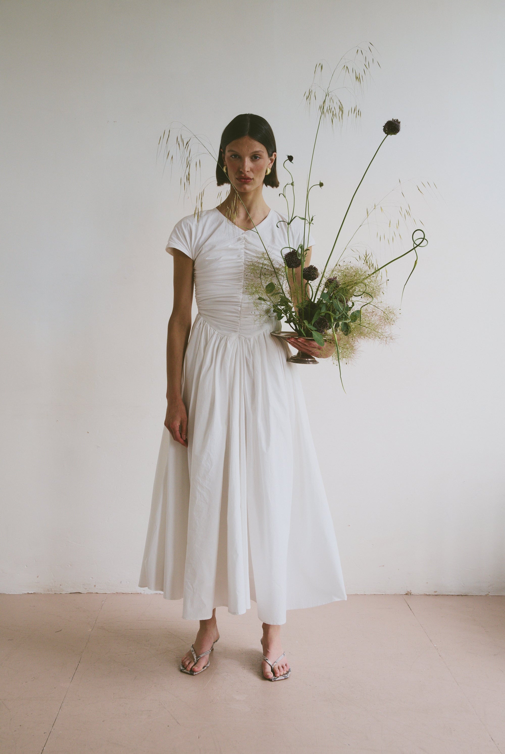 The Dahlia Dress in White FUCHSIA SHAW