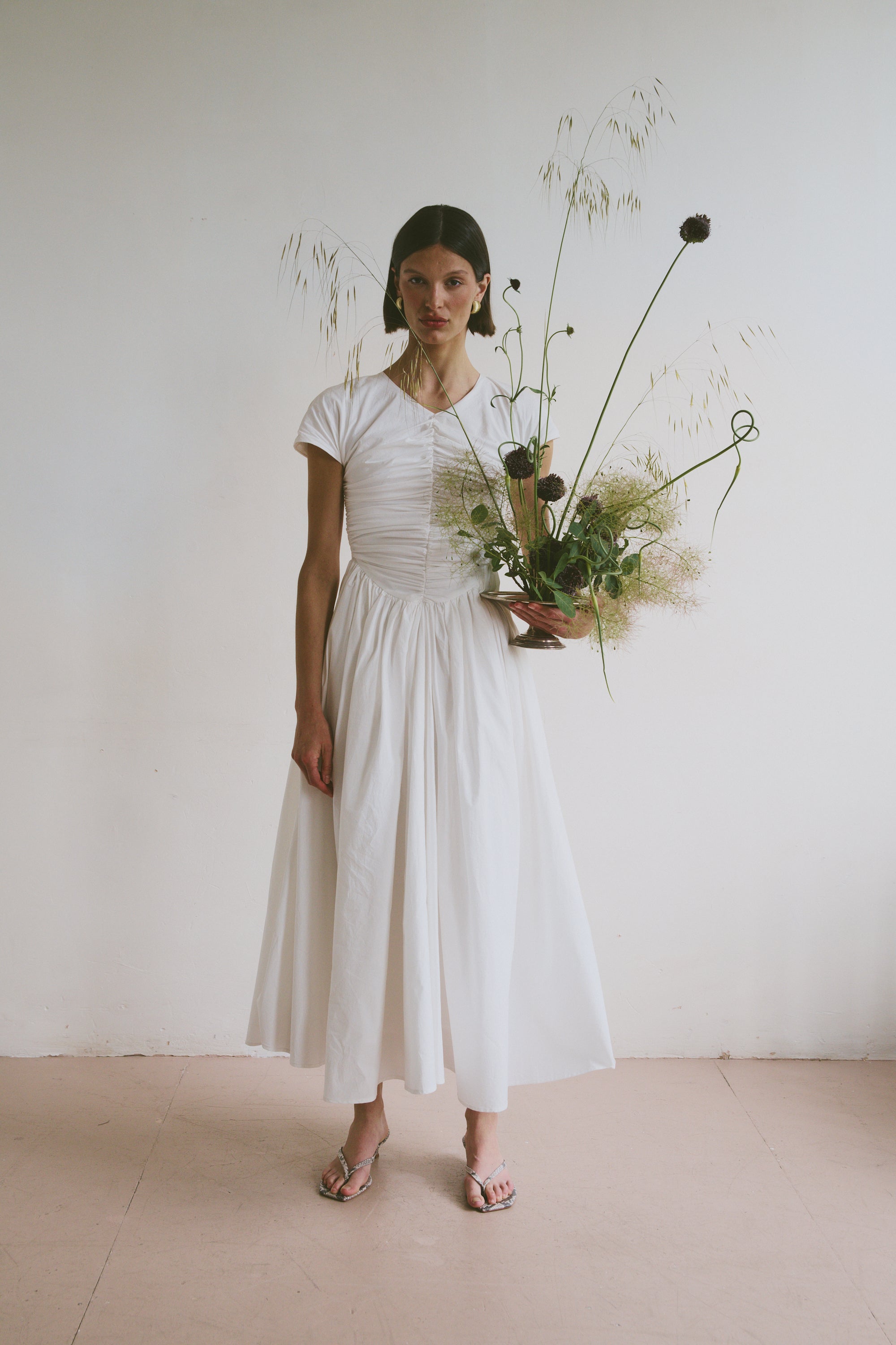 The Dahlia Dress in White FUCHSIA SHAW