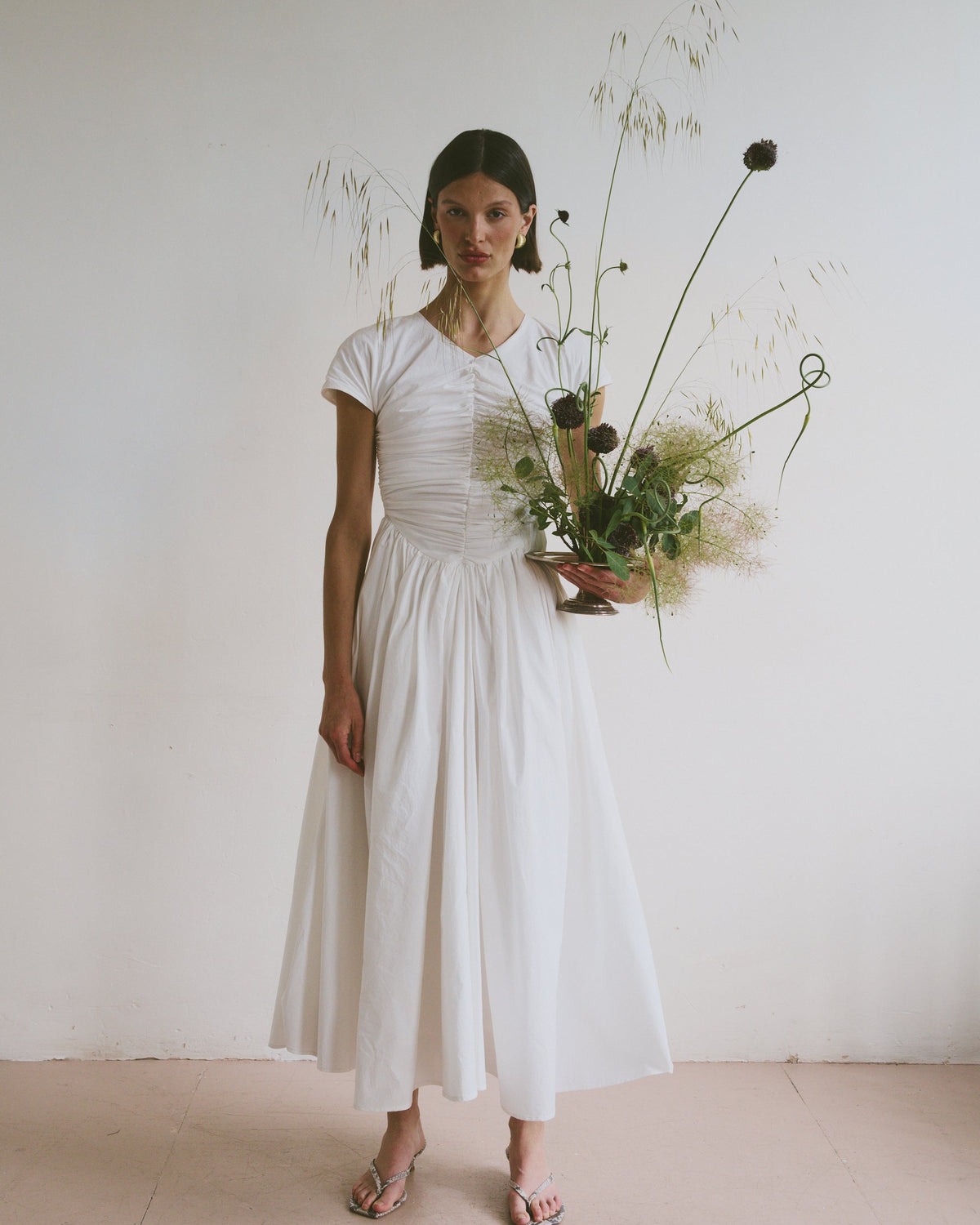 The Dahlia Dress in White FUCHSIA SHAW