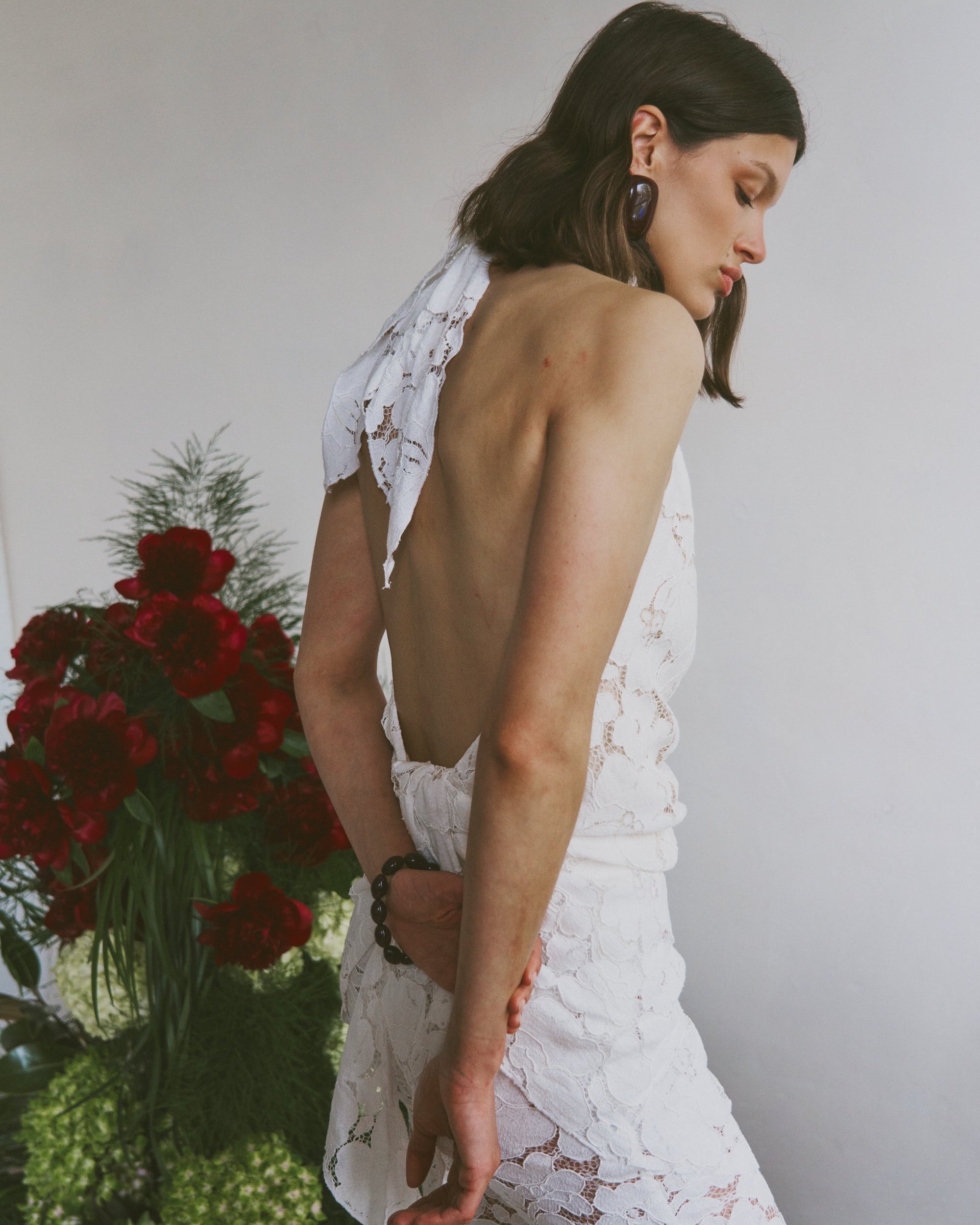 The Iris longline in Lace FUCHSIA SHAW