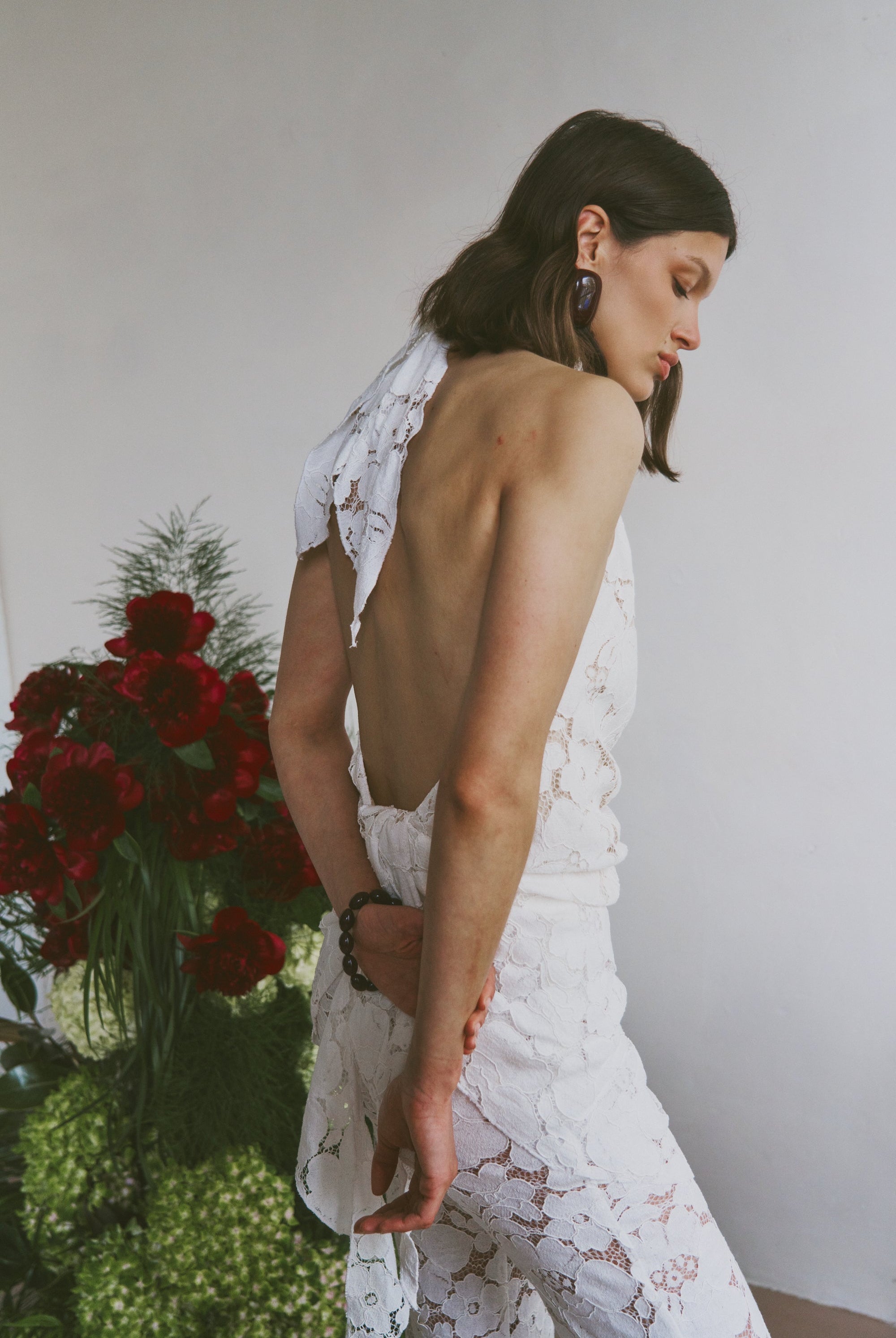 The Iris longline in Lace FUCHSIA SHAW