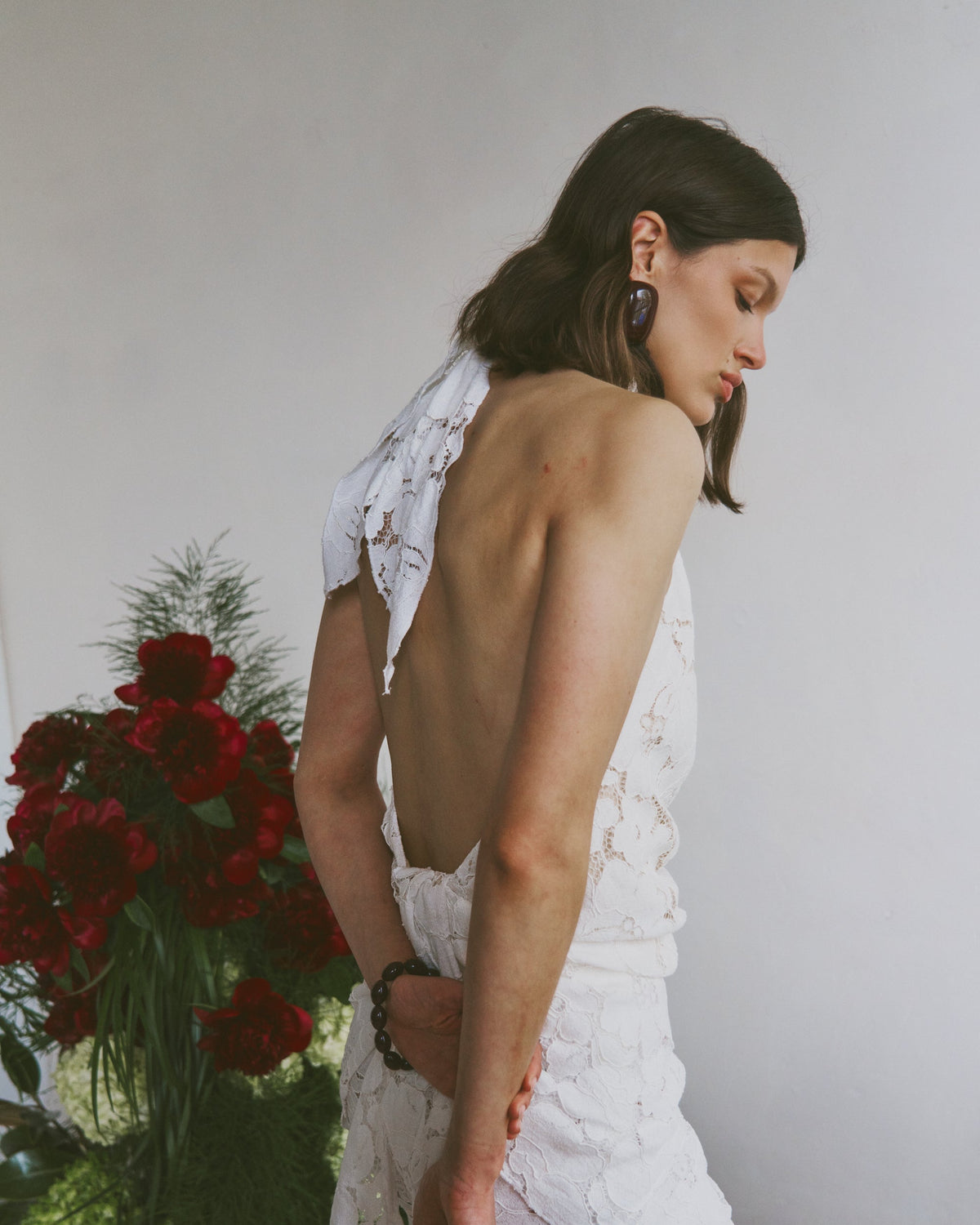 The Iris longline in Lace FUCHSIA SHAW