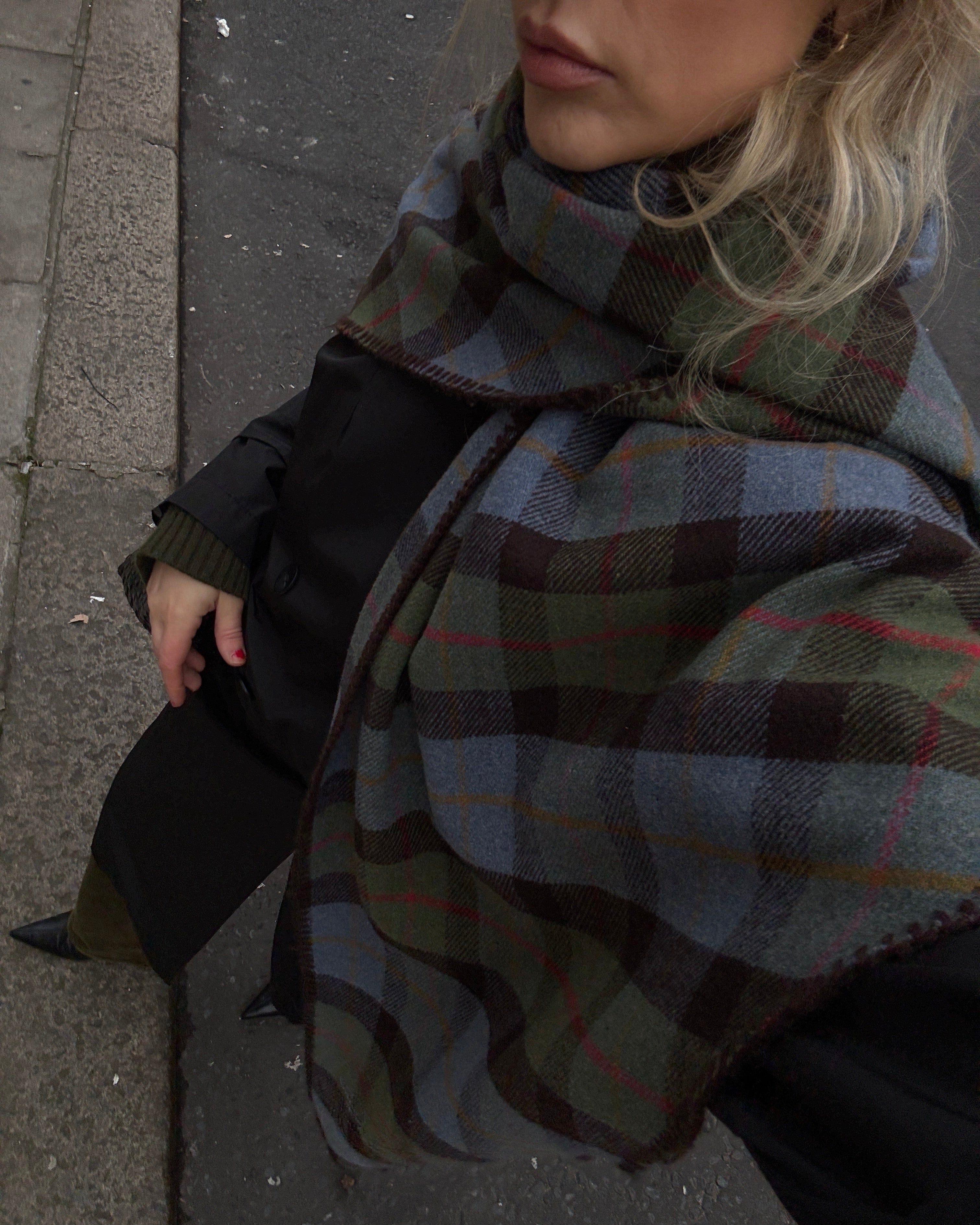 The Rue Scarf in Evergreen FUCHSIA SHAW