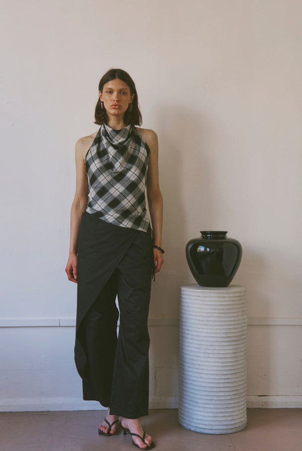 The Iris top in Ink Check FUCHSIA SHAW