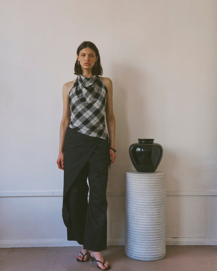 The Iris top in Ink Check FUCHSIA SHAW