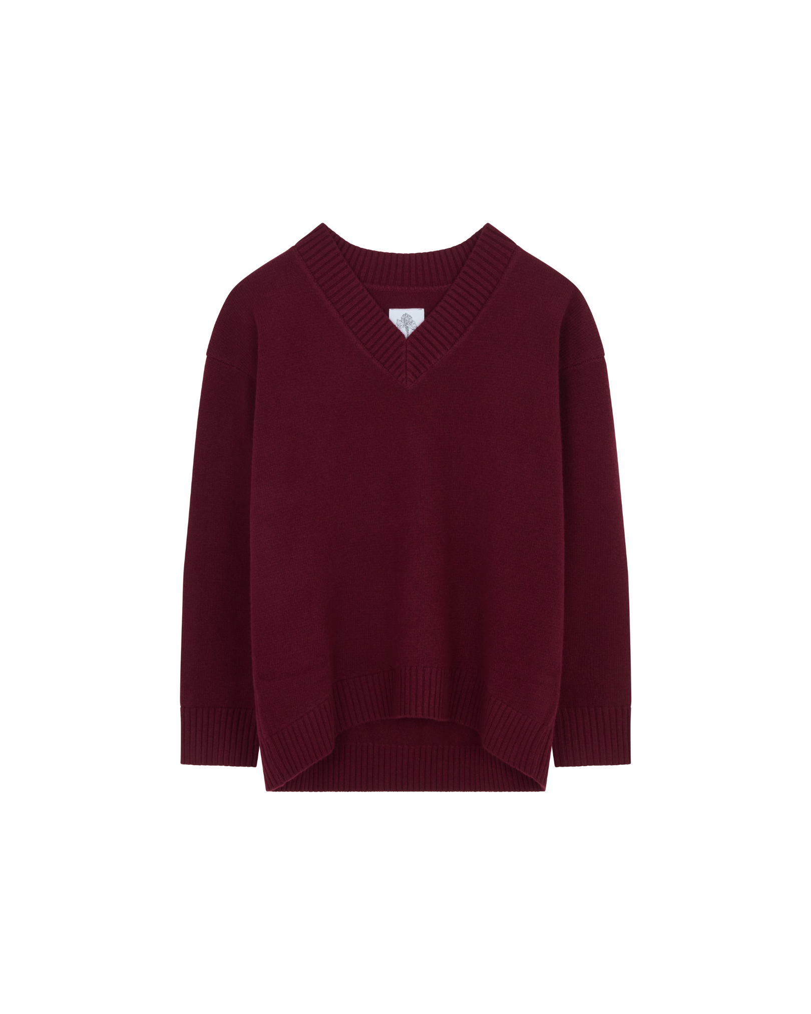 Anais Merlot V Neck Wool Jumper FUCHSIA SHAW