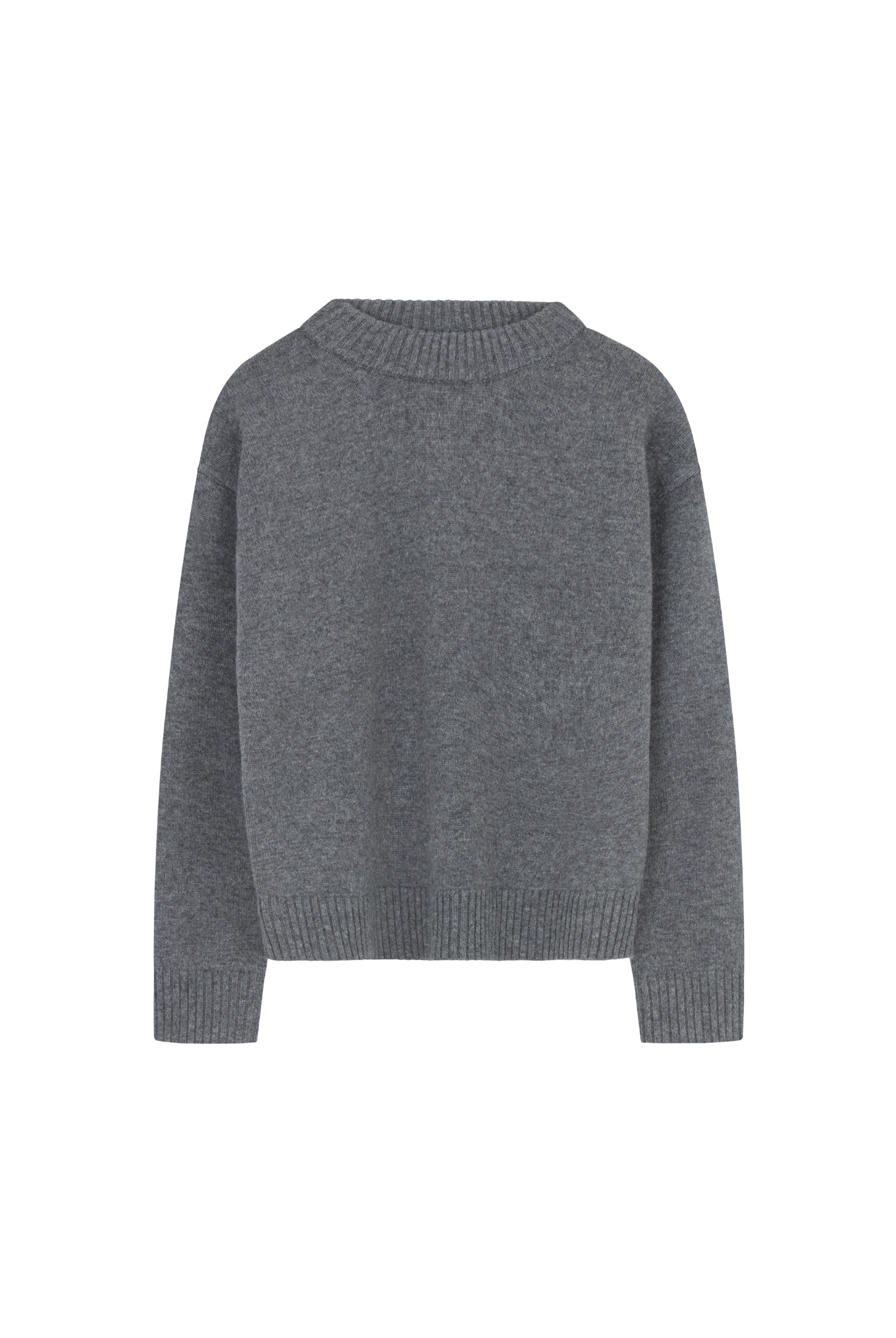 Wynn Charcoal Crew Neck Wool Jumper FUCHSIA SHAW