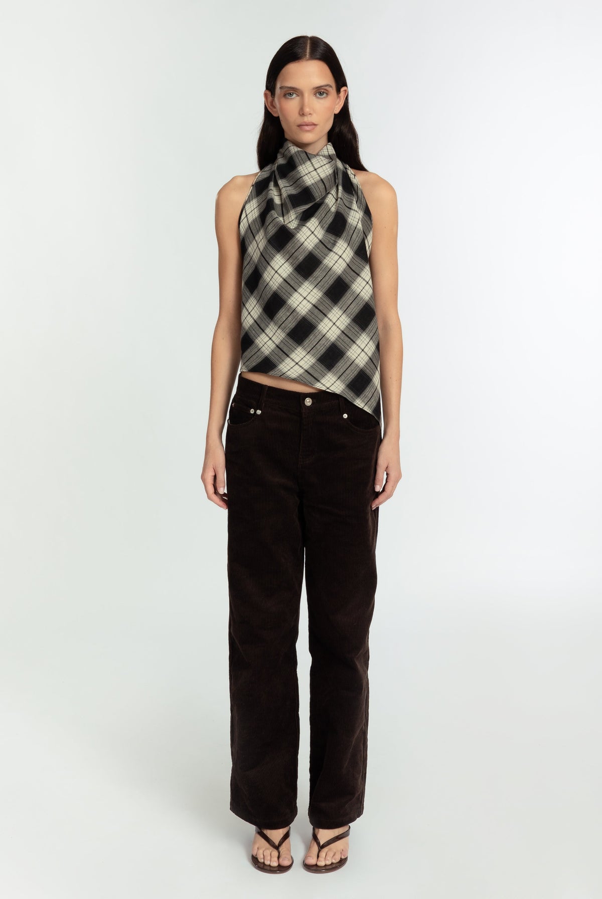 The Iris top Ink Check FUCHSIA SHAW
