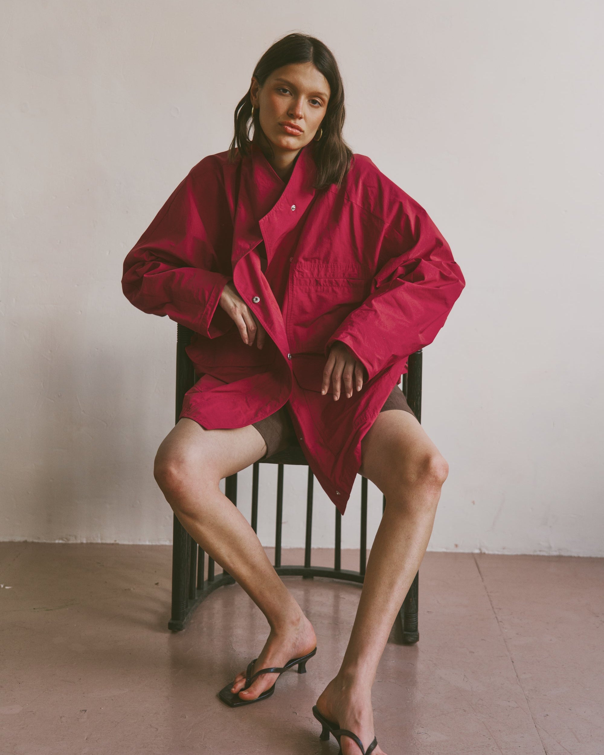 The Arden Coat in Poppy FUCHSIA SHAW
