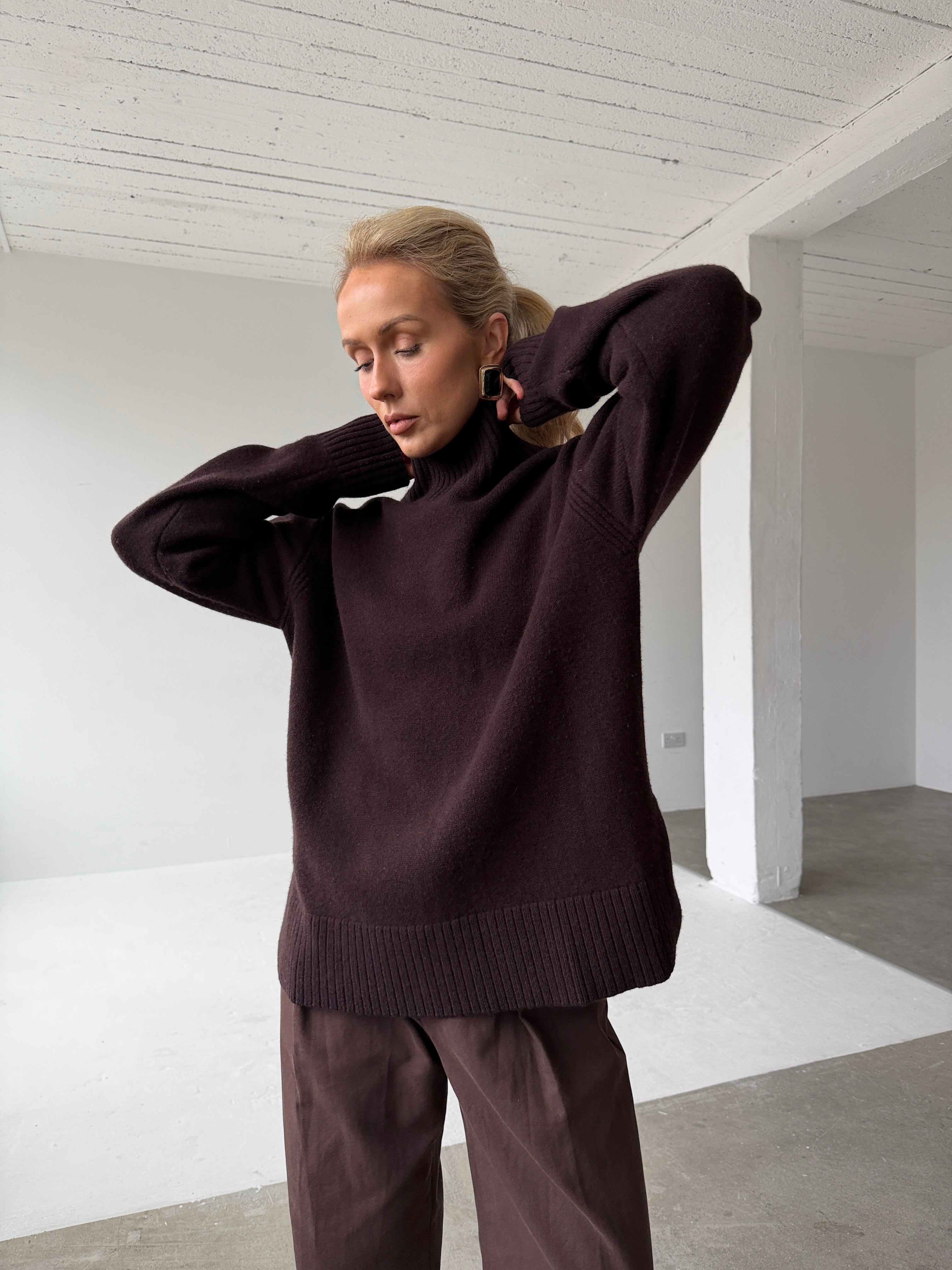 Willa Walnut High Neck Jumper FUCHSIA SHAW