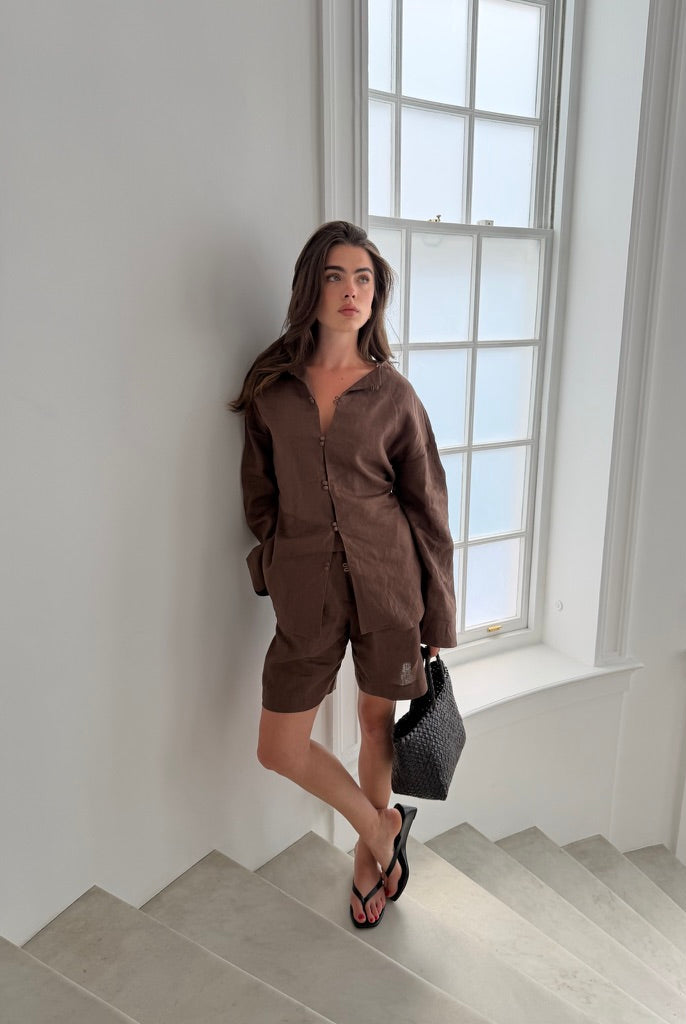 The Linen Shirt in Brown FUCHSIA SHAW