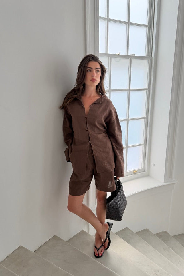 The Linen Shirt in Brown FUCHSIA SHAW