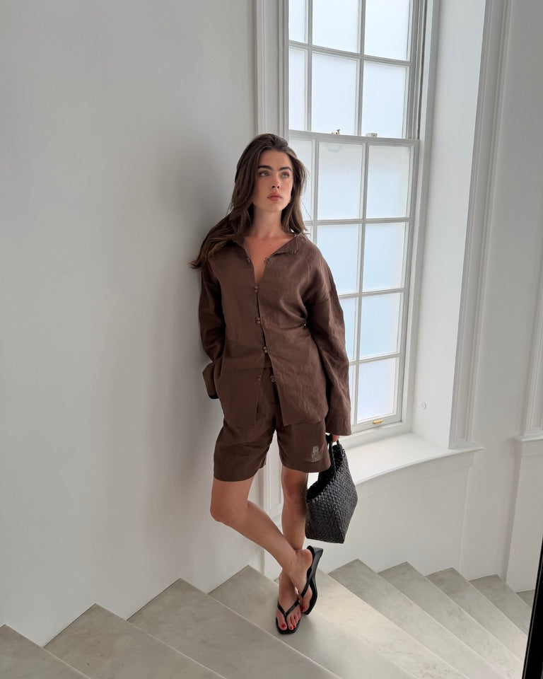 The Linen Shirt in Brown FUCHSIA SHAW
