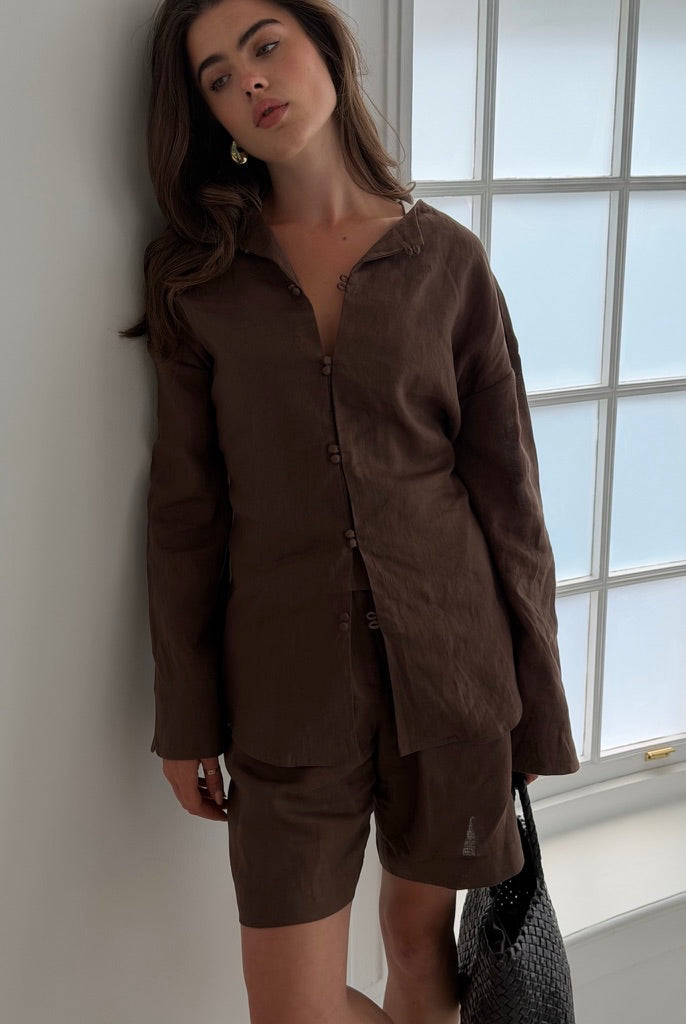 The Linen Shirt in Brown FUCHSIA SHAW