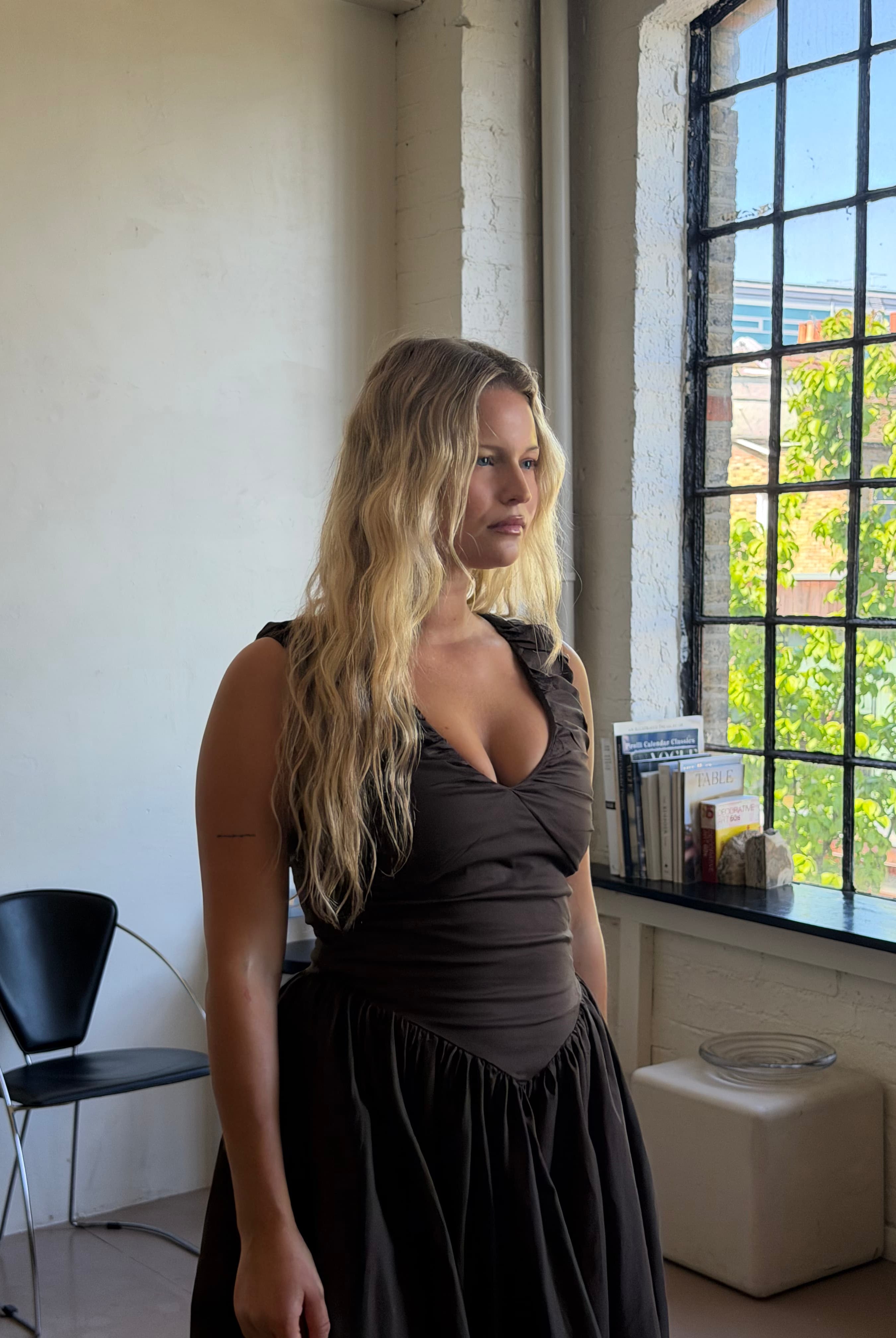 The Camellia Dress in Walnut FUCHSIA SHAW