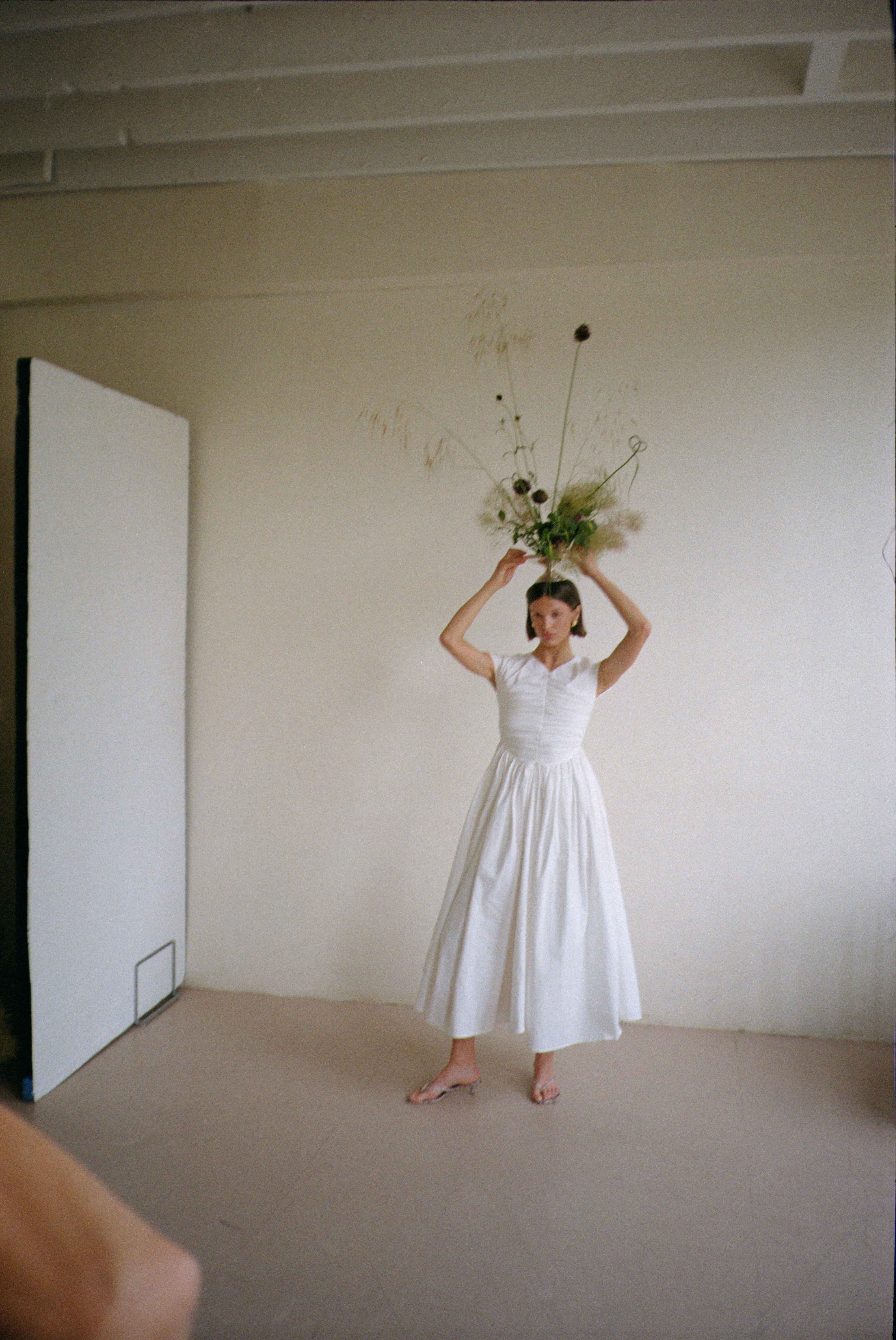 The Dahlia Dress in White FUCHSIA SHAW