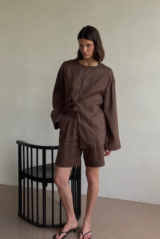 The Linen Shirt in Brown FUCHSIA SHAW
