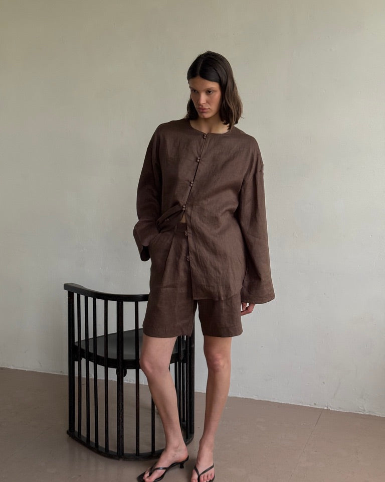 The Linen Shirt in Brown FUCHSIA SHAW