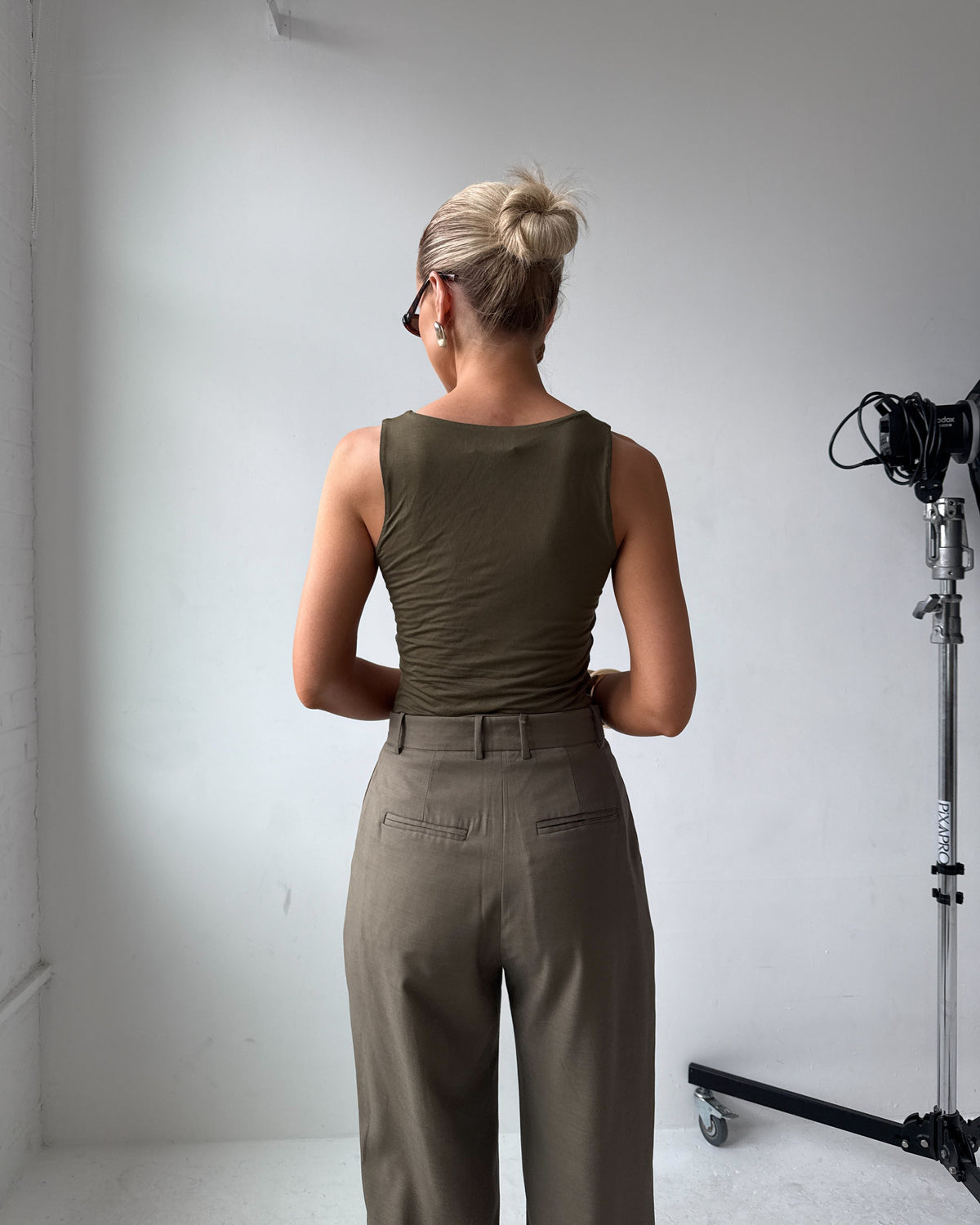 Mira Scoop Neck Vest in Olive FUCHSIA SHAW