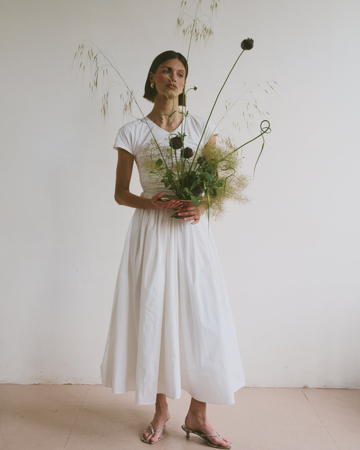The Dahlia Dress in White FUCHSIA SHAW