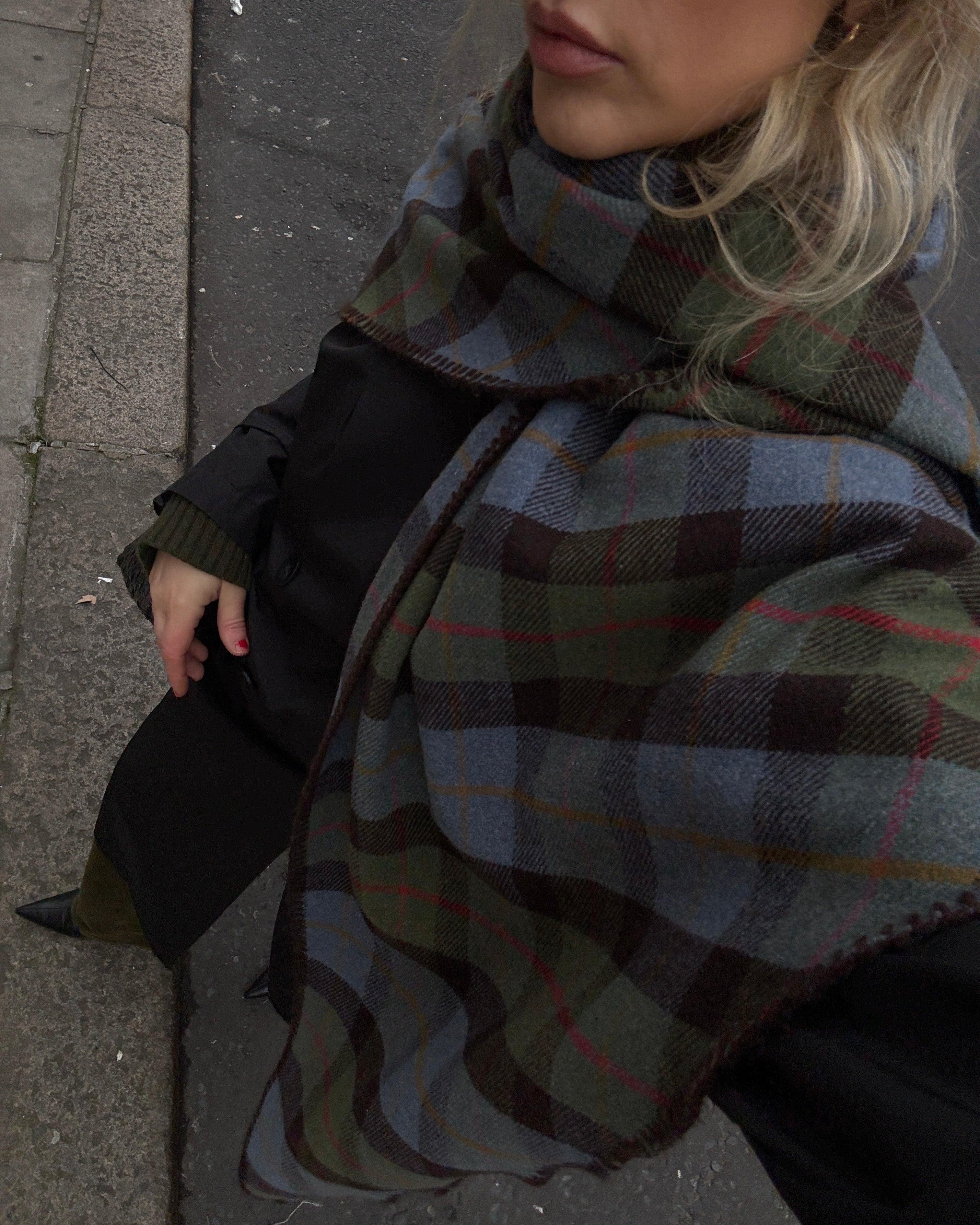 The Rue Scarf in Evergreen FUCHSIA SHAW