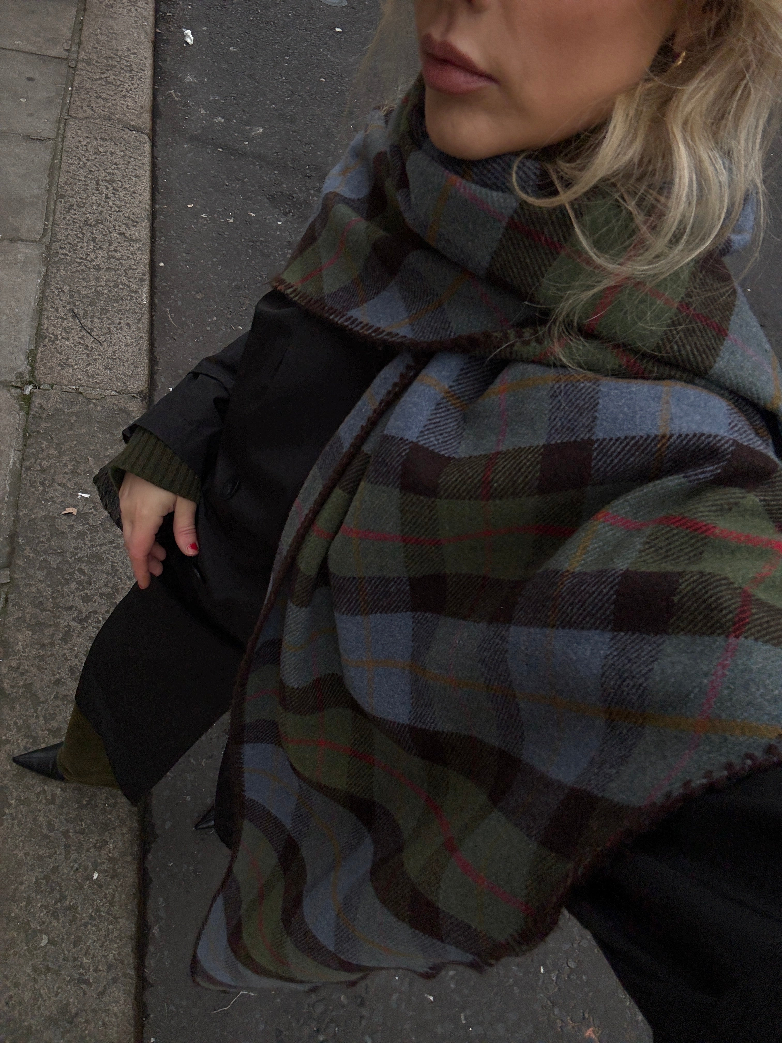 The Rue Scarf in Evergreen FUCHSIA SHAW