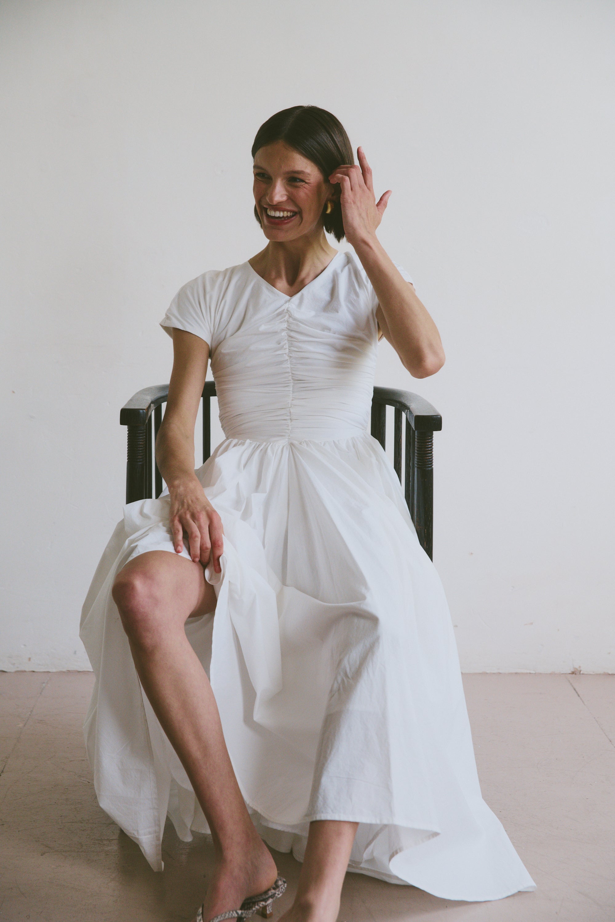 The Dahlia Dress in White FUCHSIA SHAW