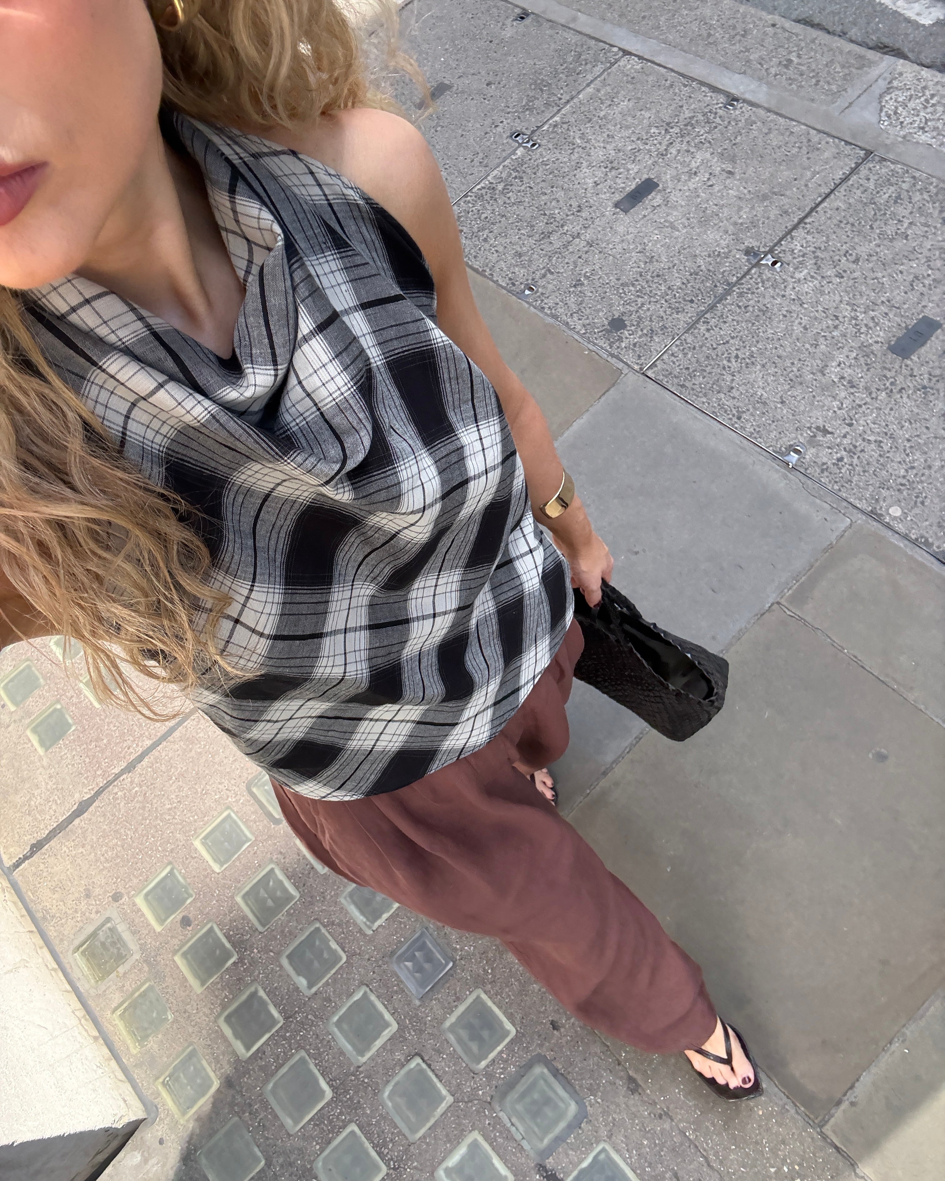 The Iris top in Ink Check FUCHSIA SHAW