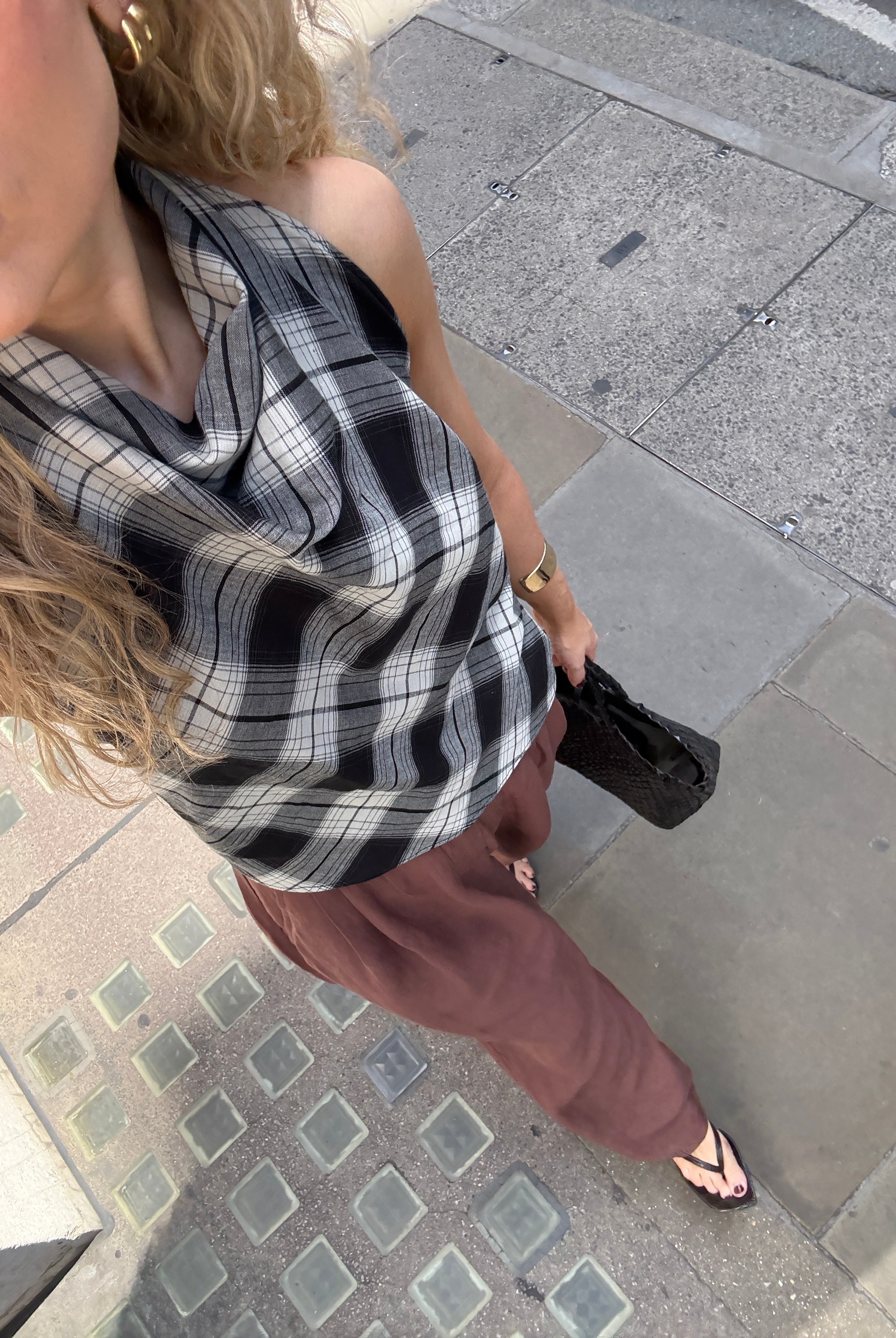 The Iris top in Ink Check FUCHSIA SHAW
