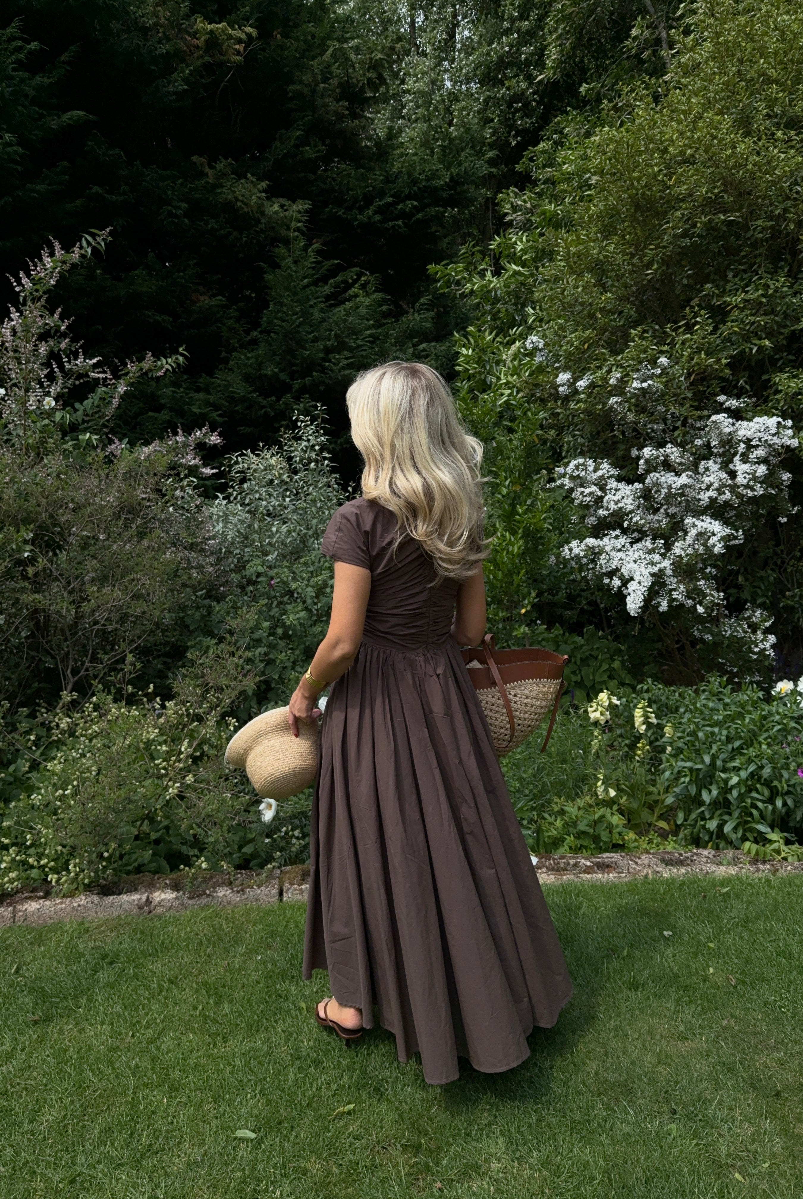 The Dahlia Dress in Walnut FUCHSIA SHAW