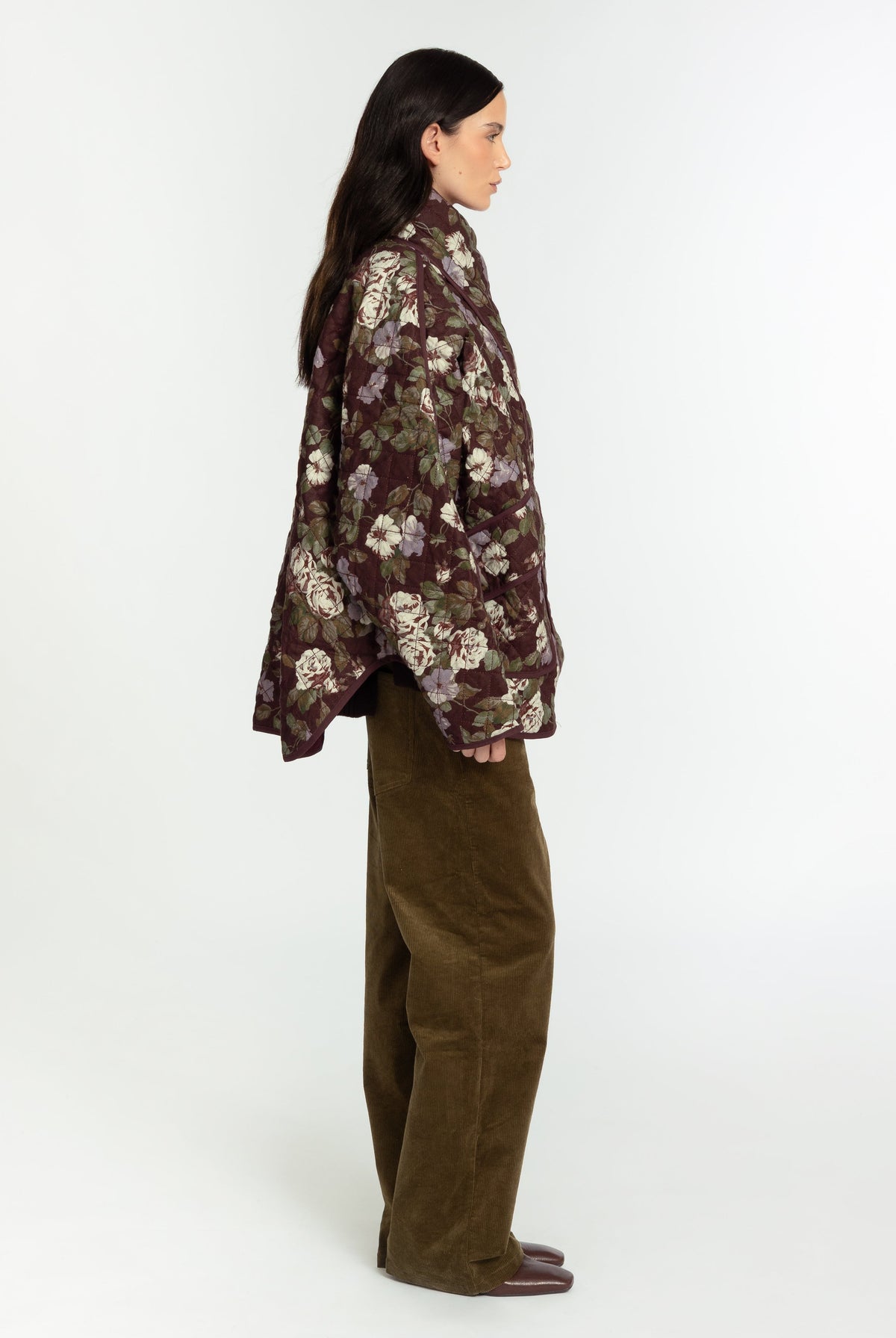 The Arden Coat Midnight Bloom FUCHSIA SHAW
