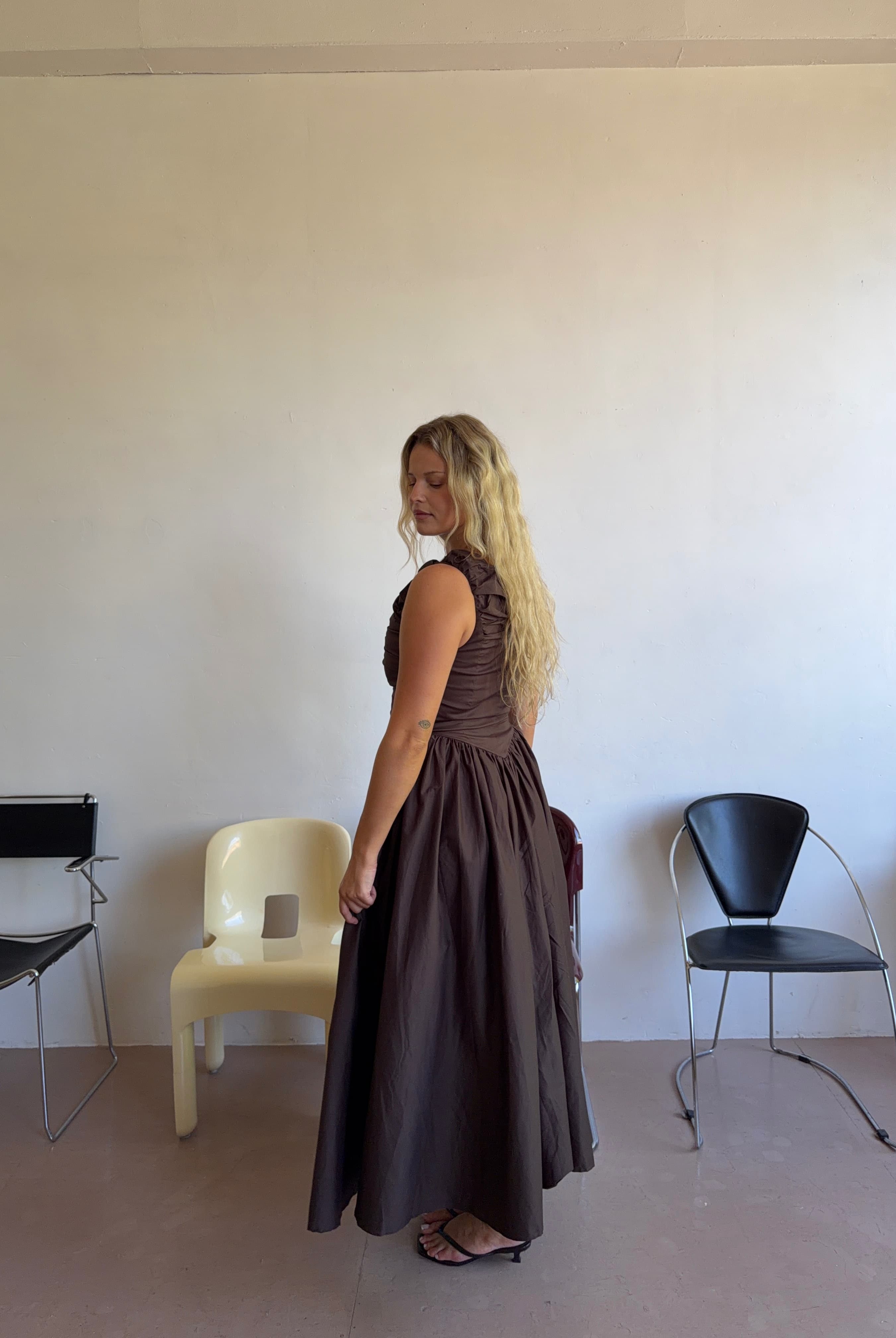 The Camellia Dress in Walnut FUCHSIA SHAW