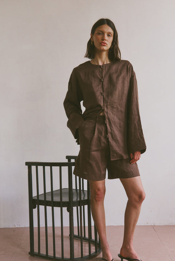 The Linen Shirt in Brown FUCHSIA SHAW