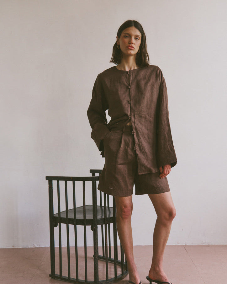 The Linen Shirt in Brown FUCHSIA SHAW