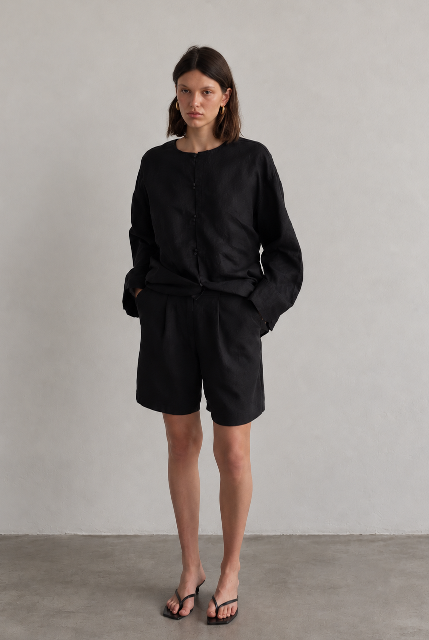The Daphne Shirt Black FUCHSIA SHAW