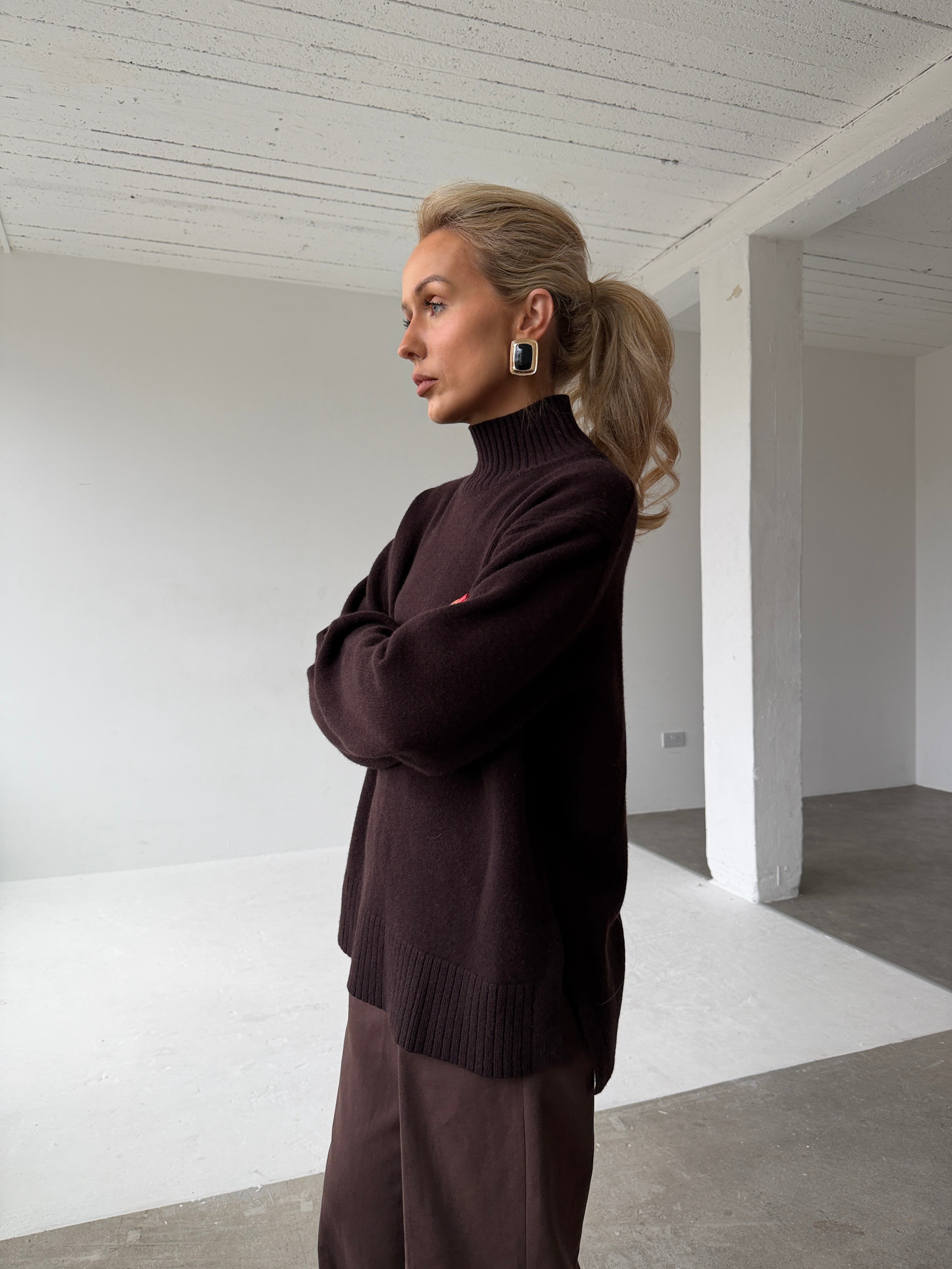 Willa Walnut High Neck Jumper FUCHSIA SHAW