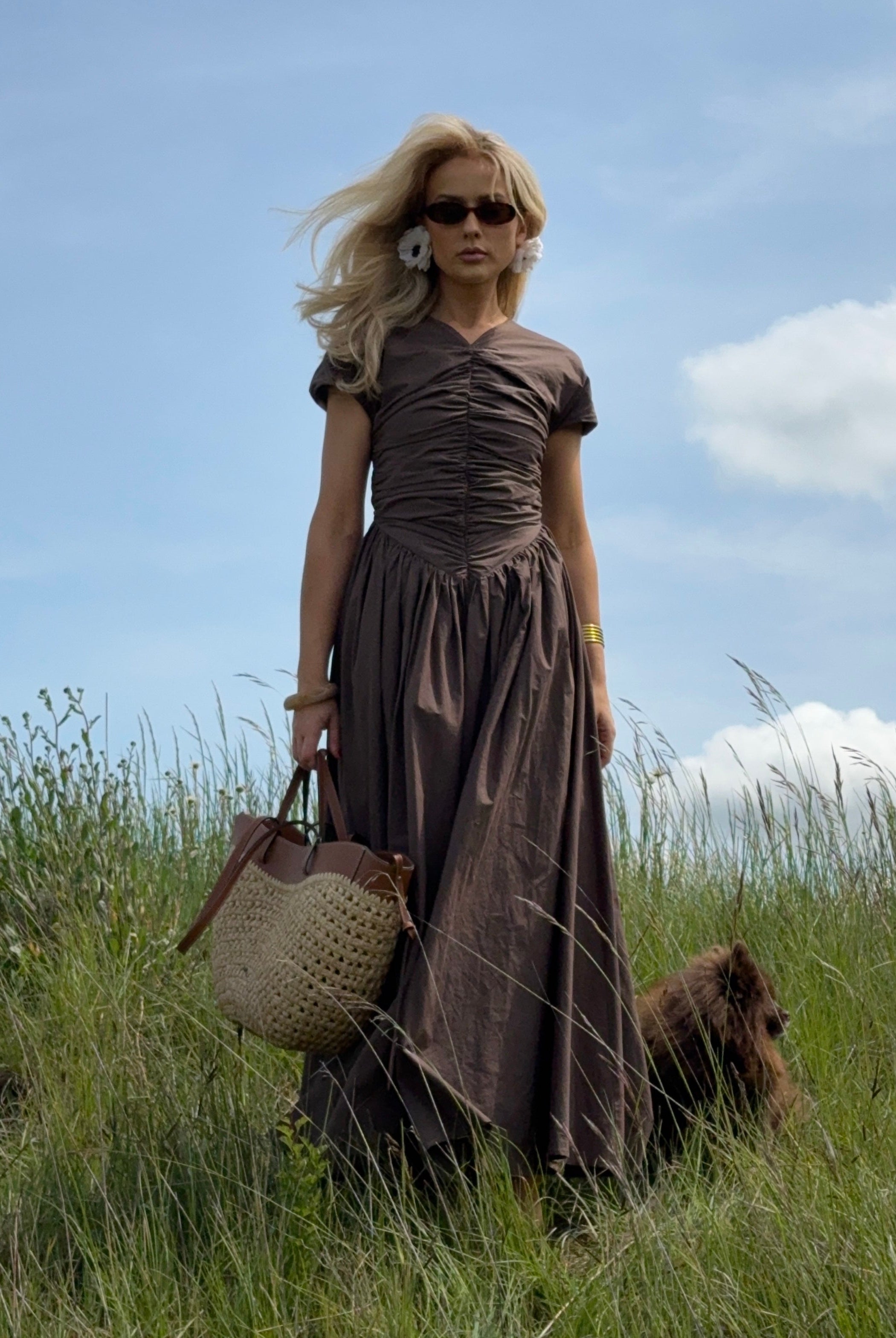 The Dahlia Dress in Walnut FUCHSIA SHAW