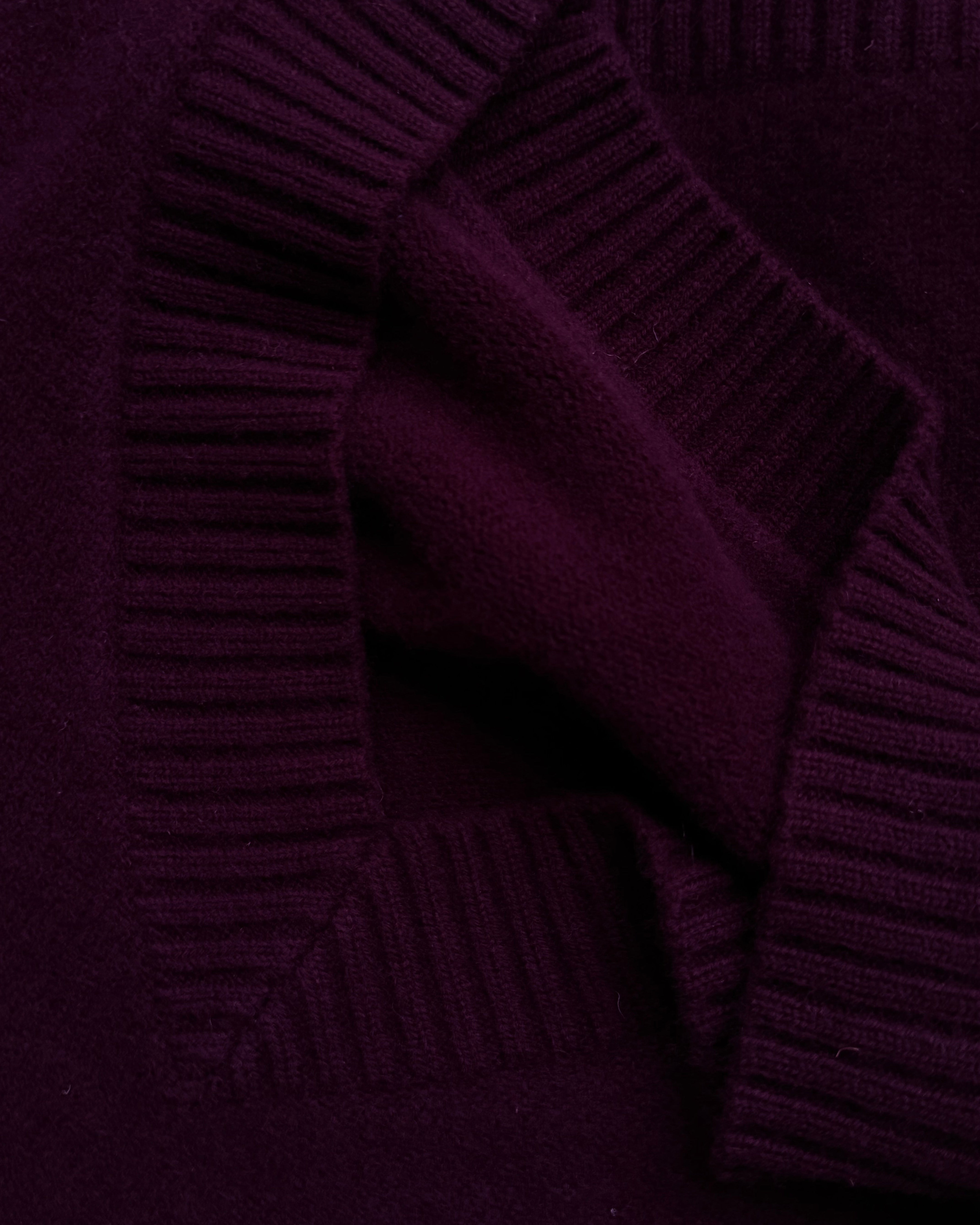 Anais Merlot V Neck Wool Jumper FUCHSIA SHAW