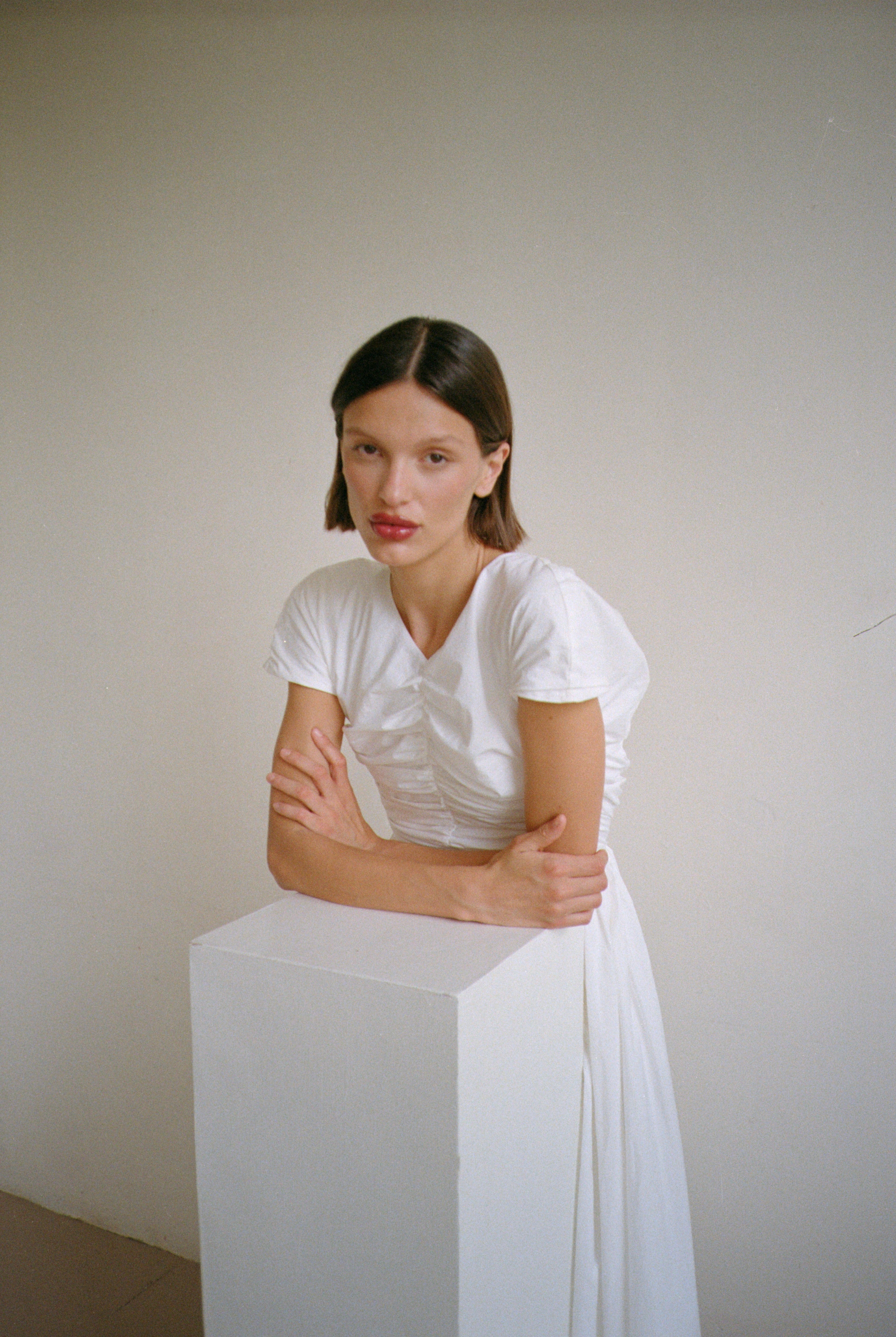 The Dahlia Dress in White FUCHSIA SHAW