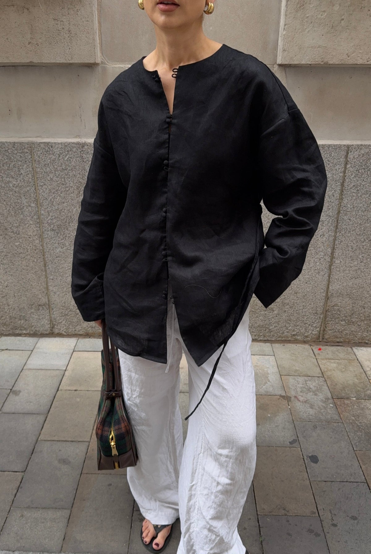 The Daphne Shirt in Black FUCHSIA SHAW