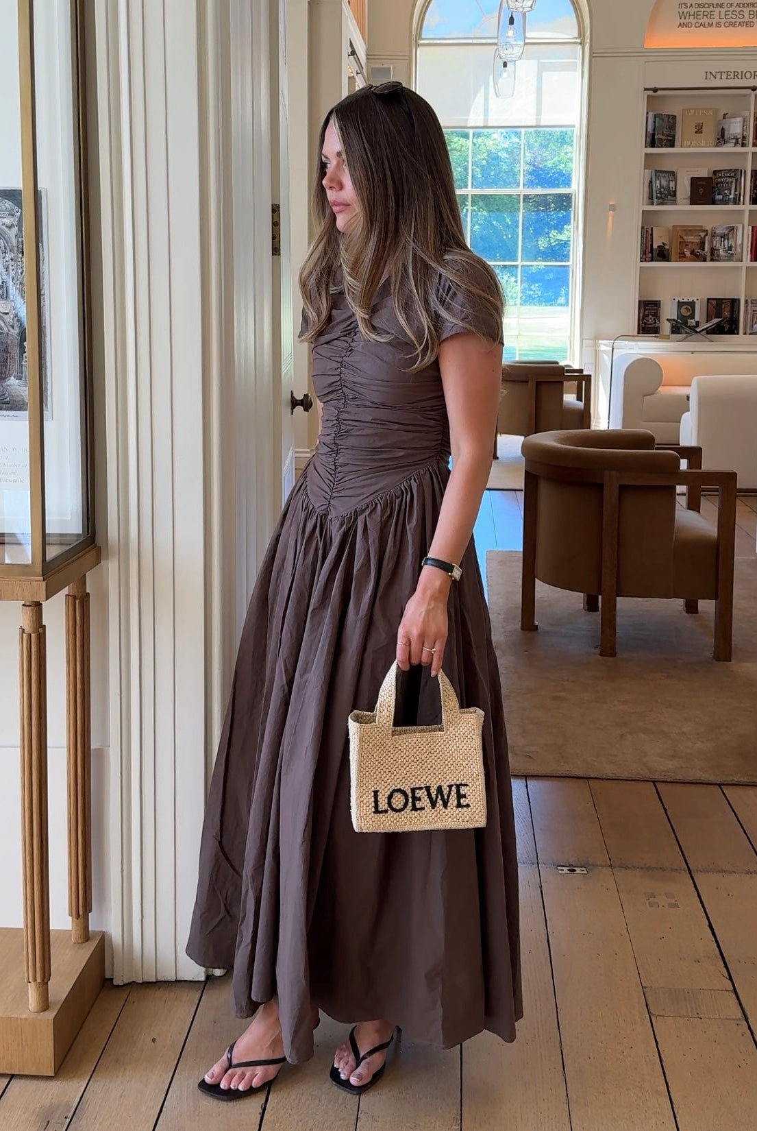 The Dahlia Dress in Walnut FUCHSIA SHAW