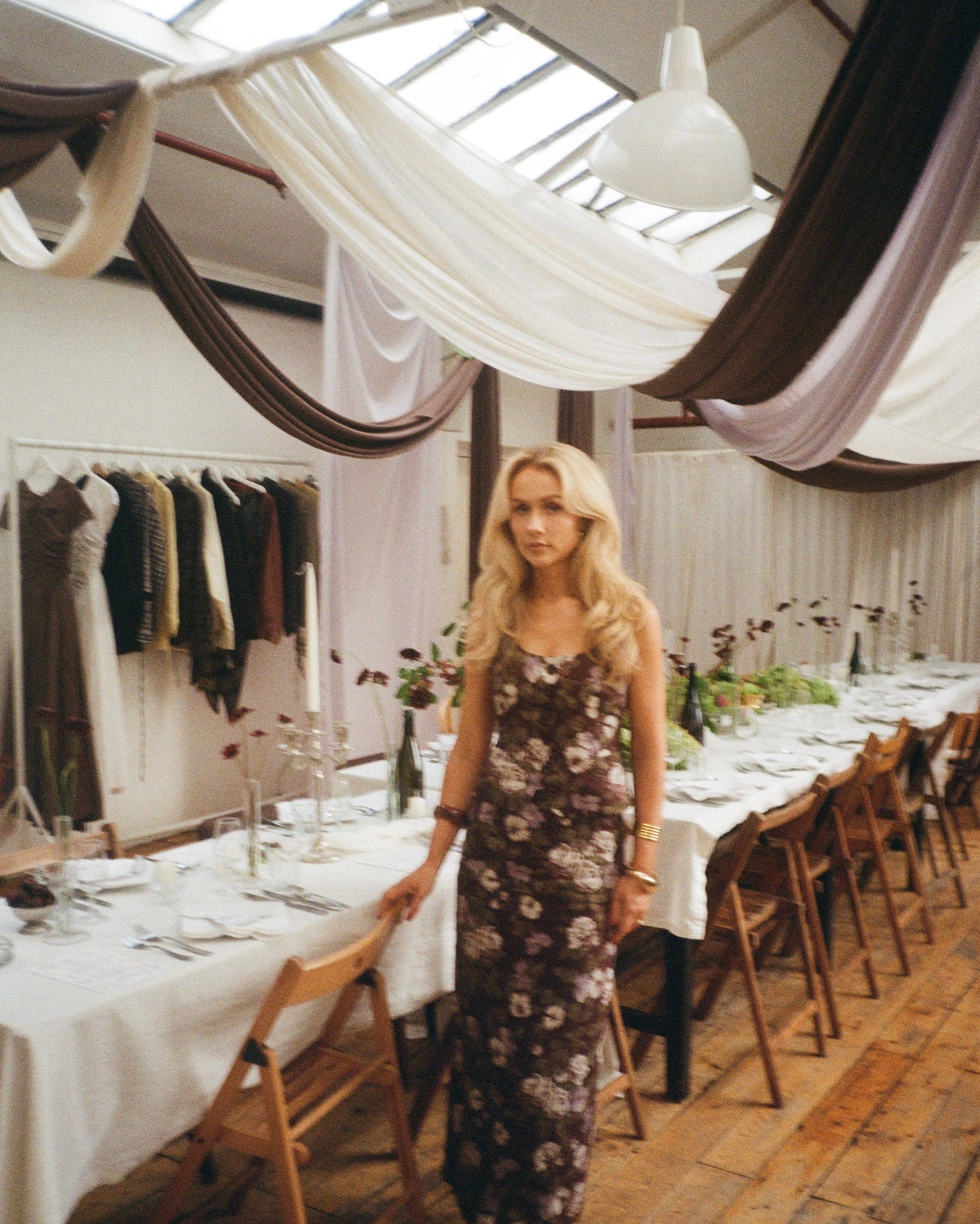 The Sabine Skirt in Midnight Bloom FUCHSIA SHAW