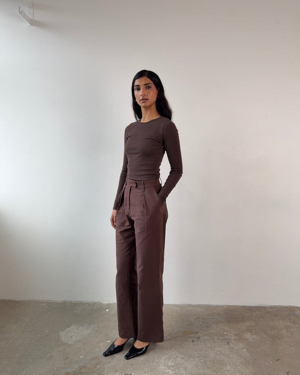 The Arlo Trouser in Chocolate FUCHSIA SHAW