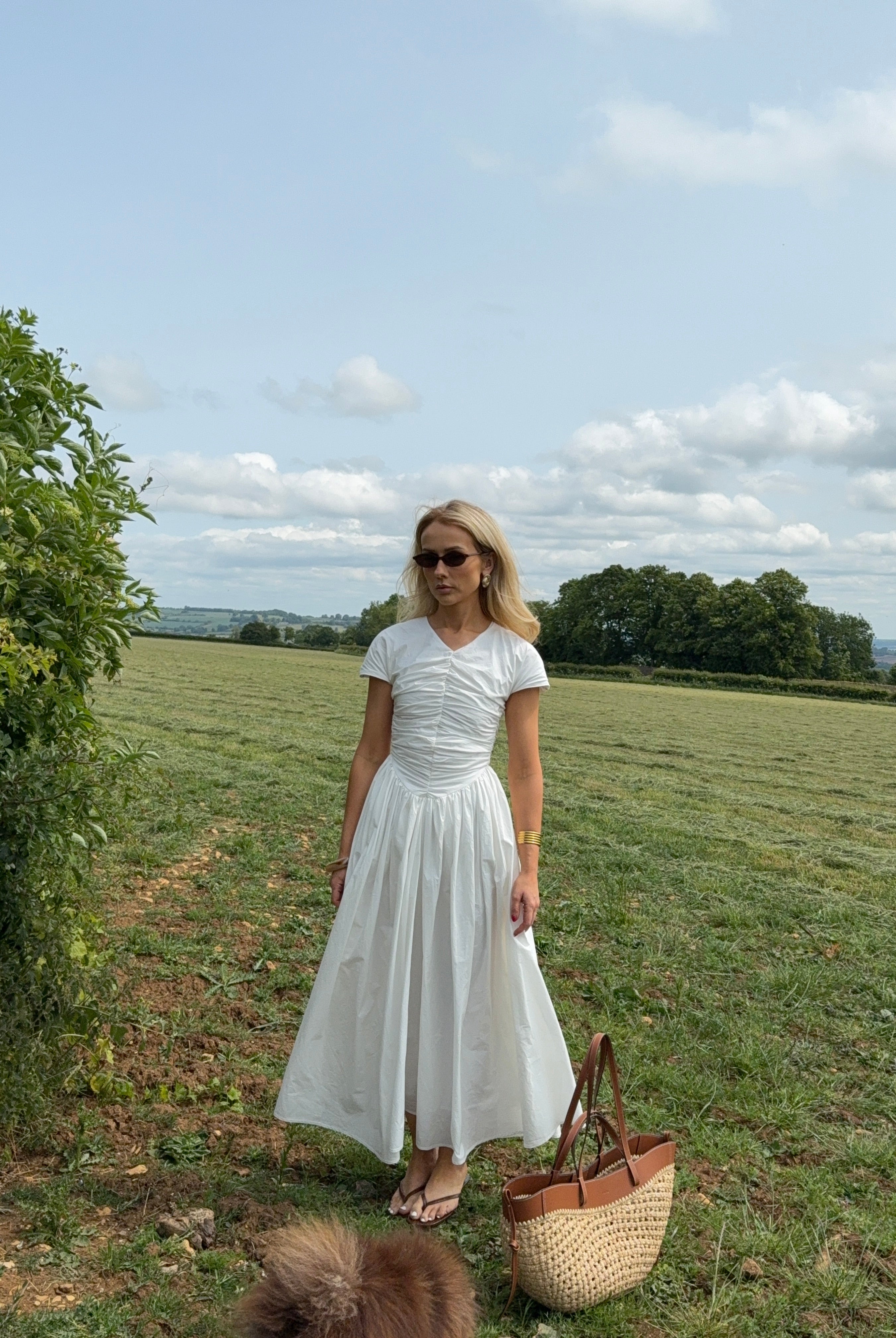 The Dahlia Dress in White FUCHSIA SHAW