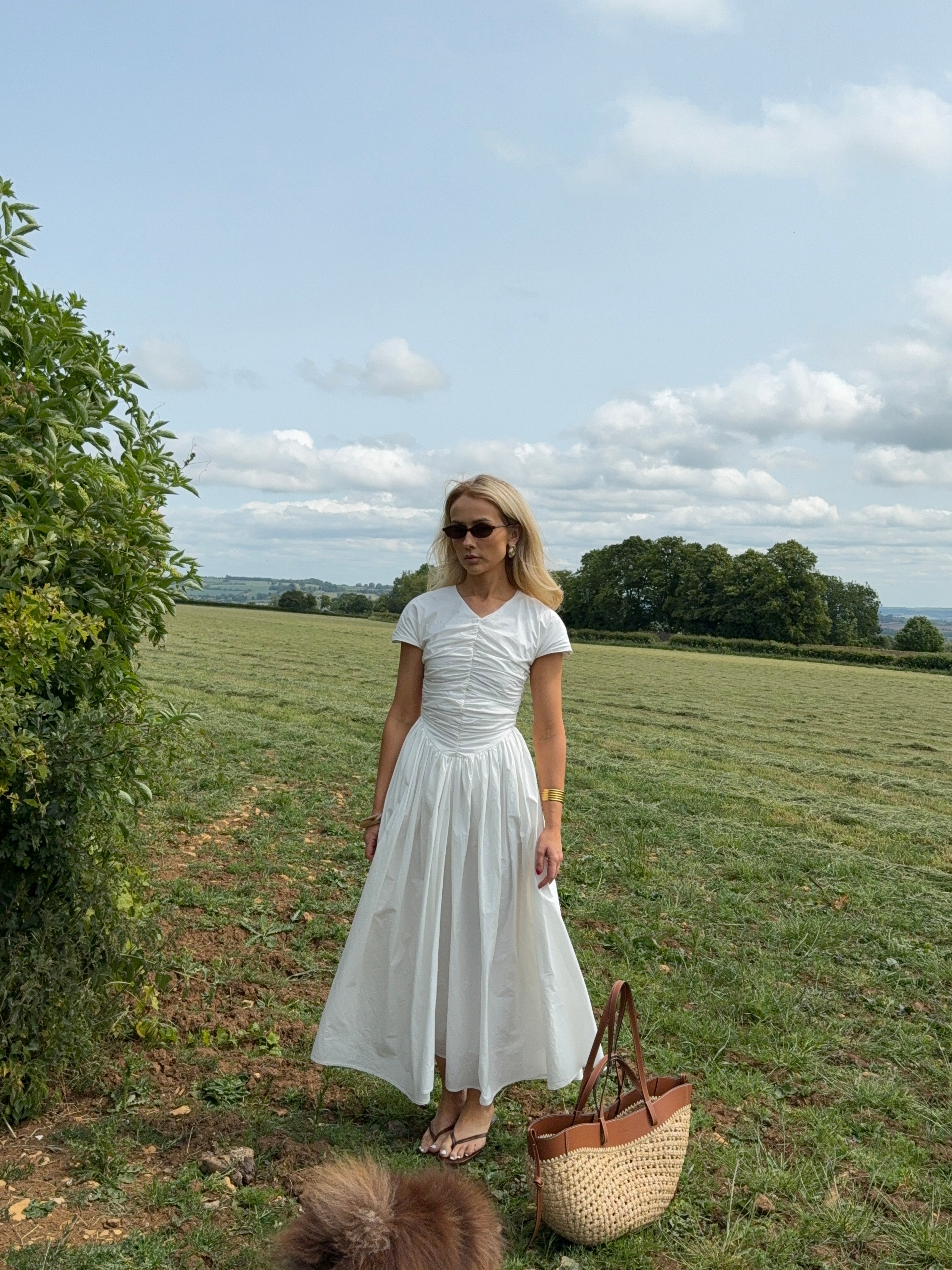 The Dahlia Dress in White FUCHSIA SHAW